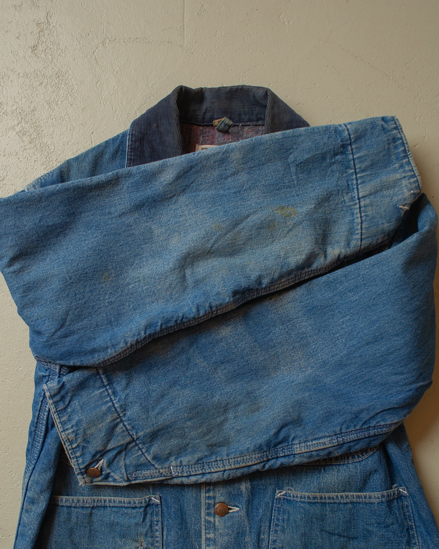 1970s Montgomery Ward lined Chore Coat blue - M/L