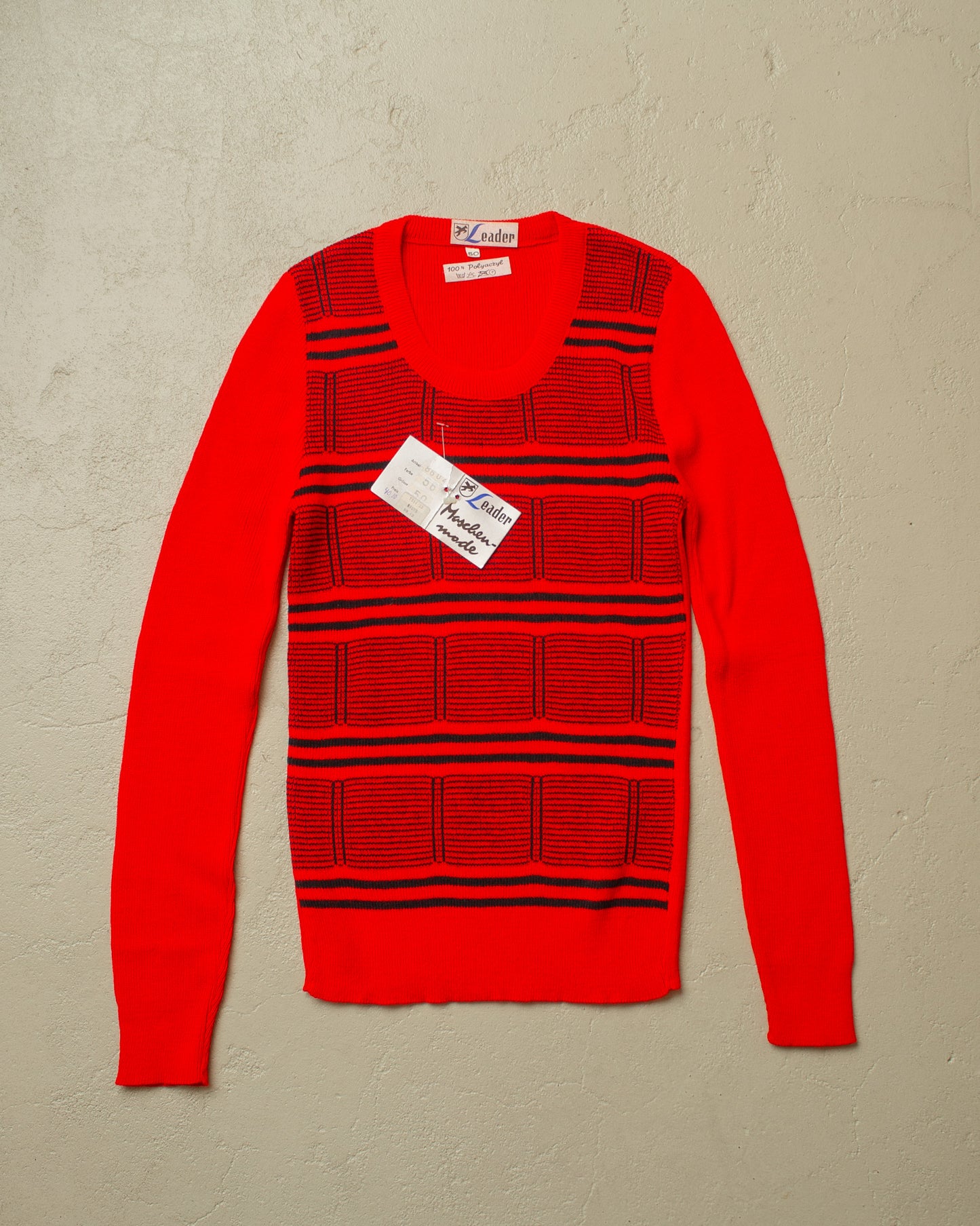 1960s Deadstock Knit Longsleeve red - XS