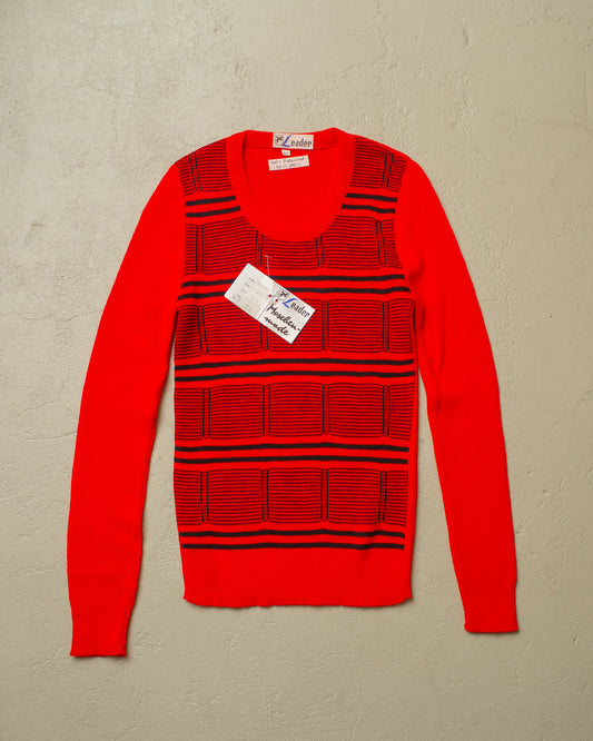 1960s Deadstock Knit Longsleeve red - XS