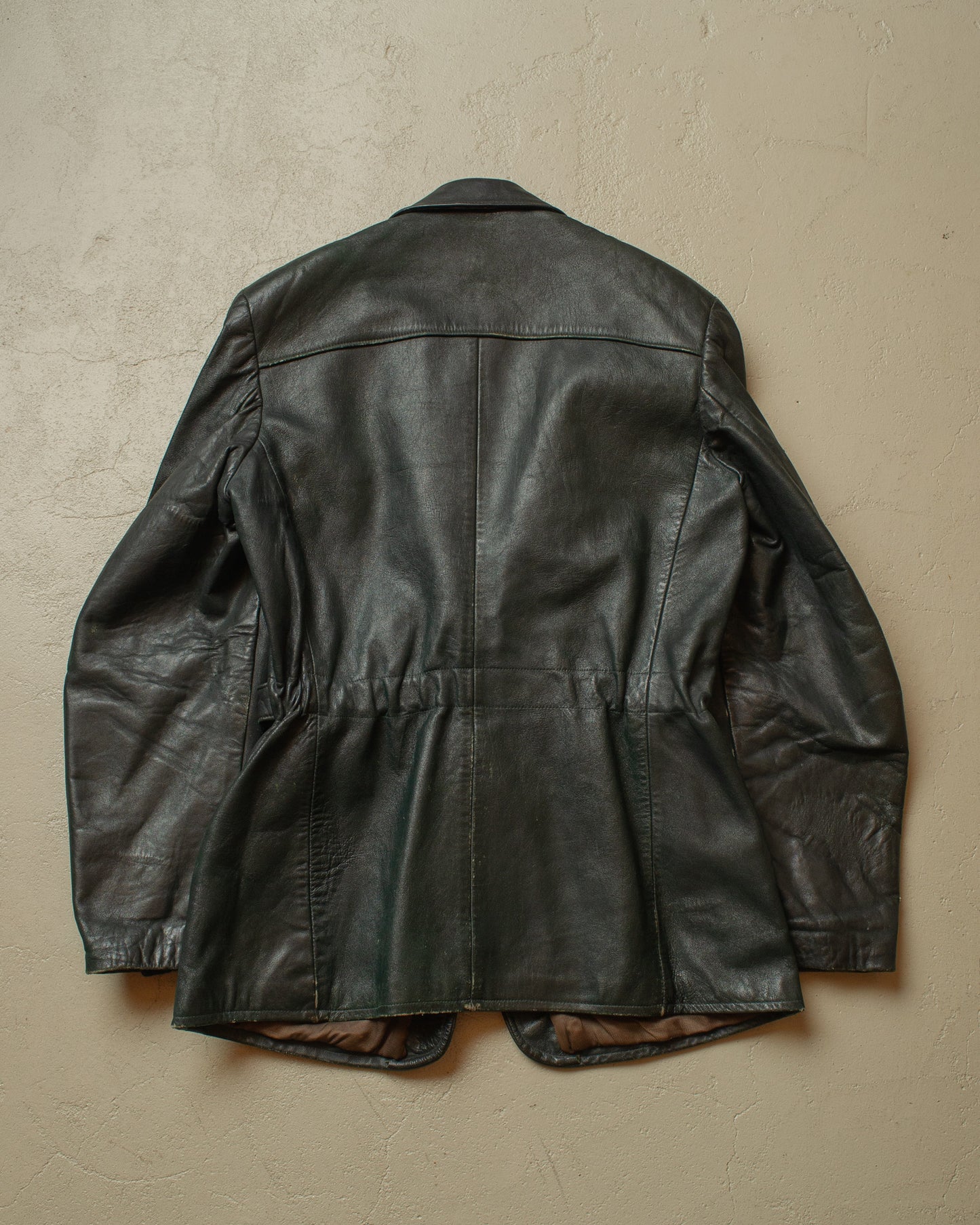 1930s/40s German Leather Sports Jacket green - M