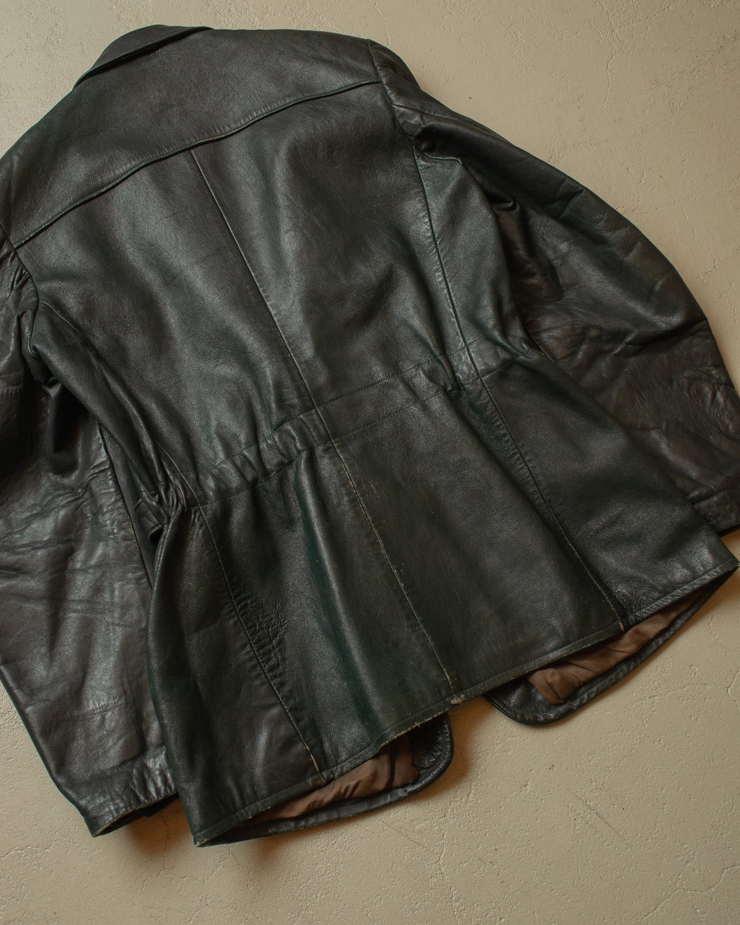 1930s/40s German Leather Sports Jacket green - M