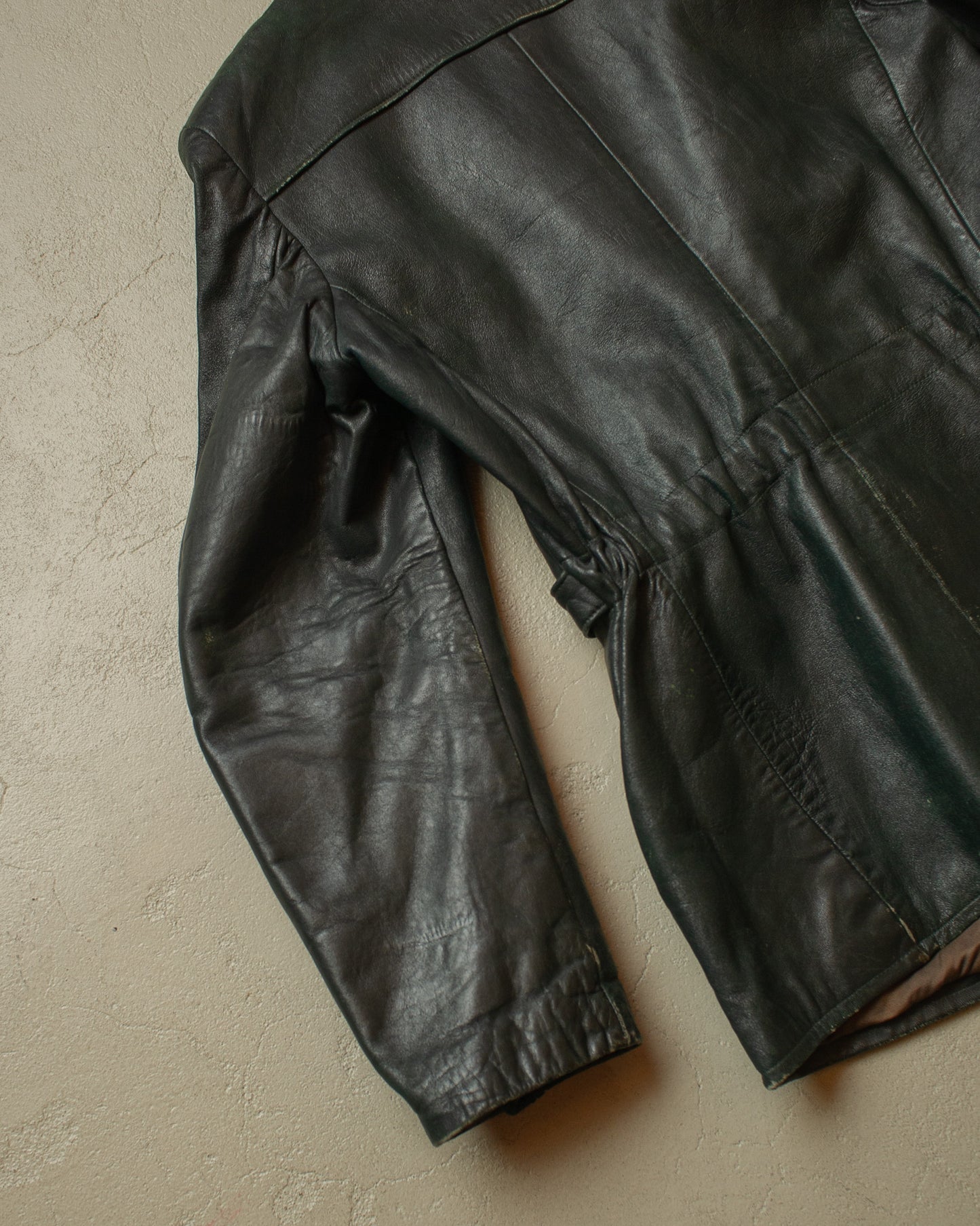 1930s/40s German Leather Sports Jacket green - M