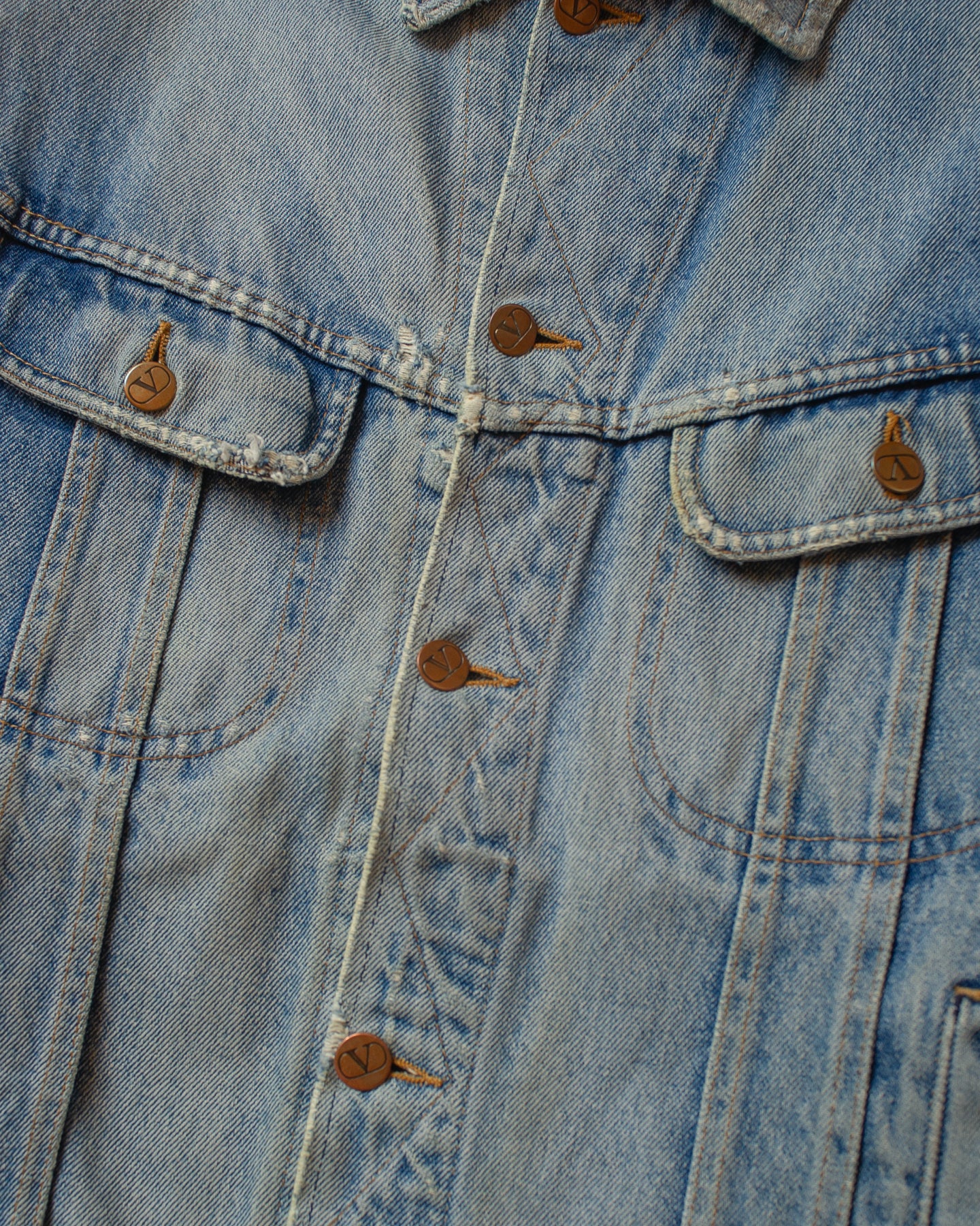 1990s distressed Valentino Denim Jacket blue - XL