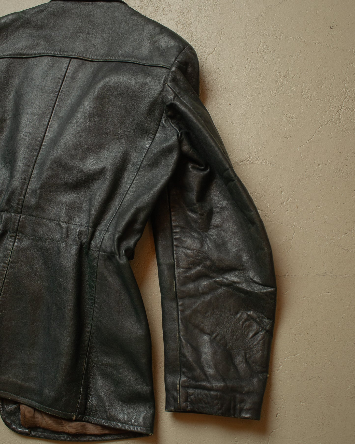 1930s/40s German Leather Sports Jacket green - M