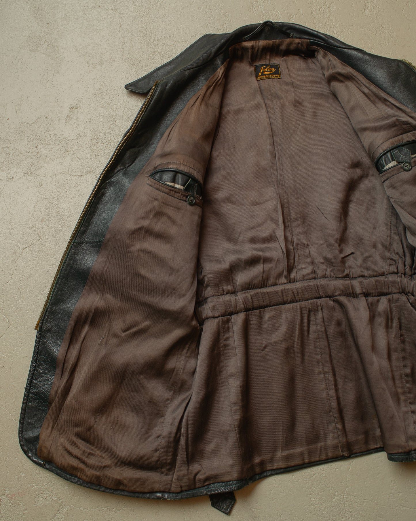 1930s/40s German Leather Sports Jacket green - M