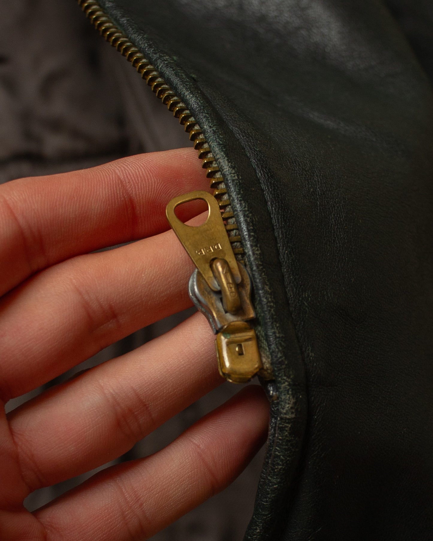 1930s/40s German Leather Sports Jacket green - M