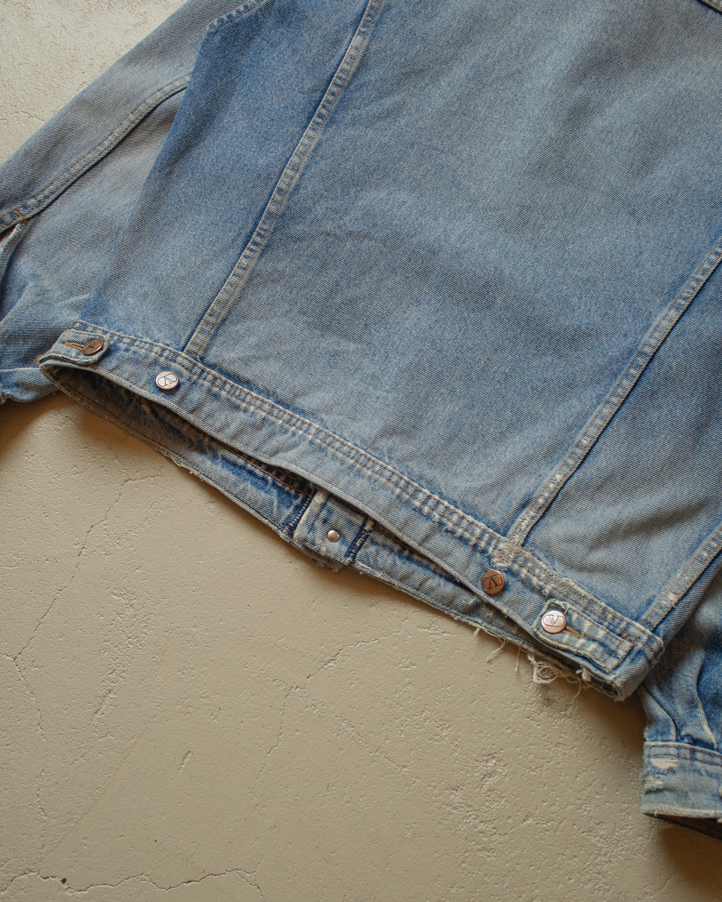 1990s distressed Valentino Denim Jacket blue - XL
