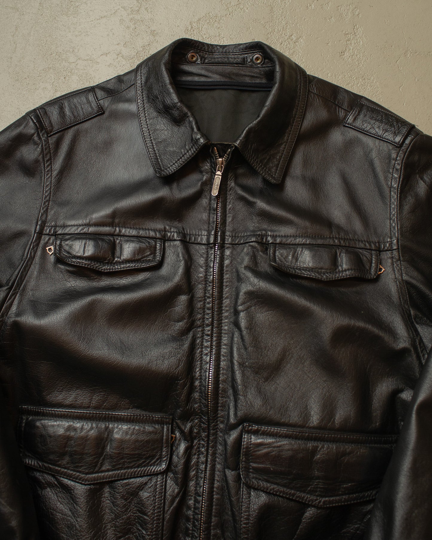 1993 Polizei Leather Jacket black - XL/XXL