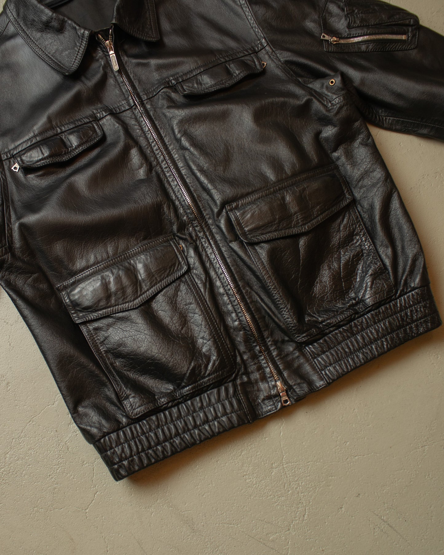 1993 Polizei Leather Jacket black - XL/XXL