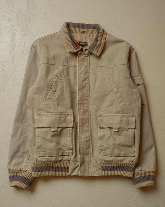2000s Inscene Canvas Bomber Jacket beige - XL