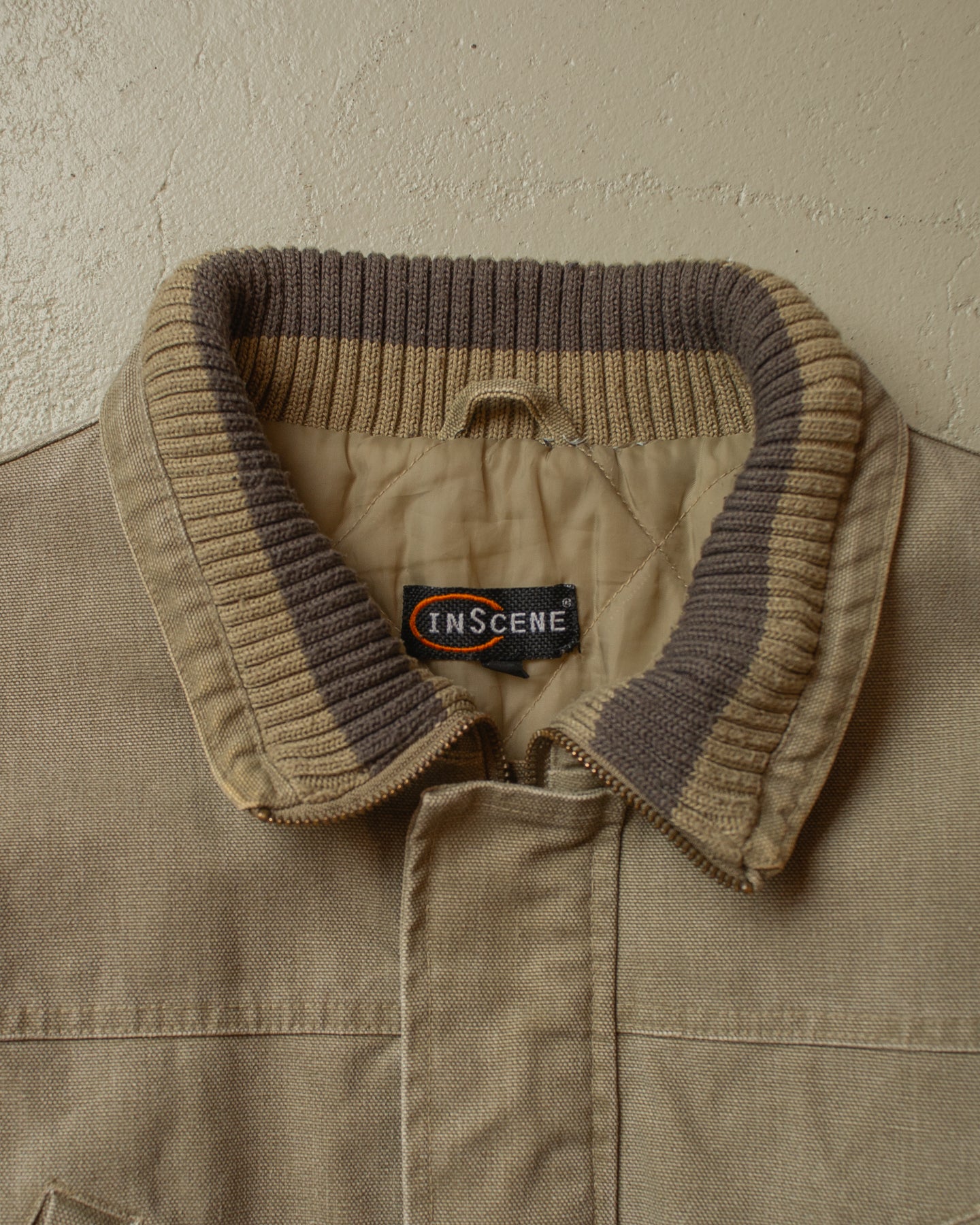 2000s Inscene Canvas Bomber Jacket beige - XL