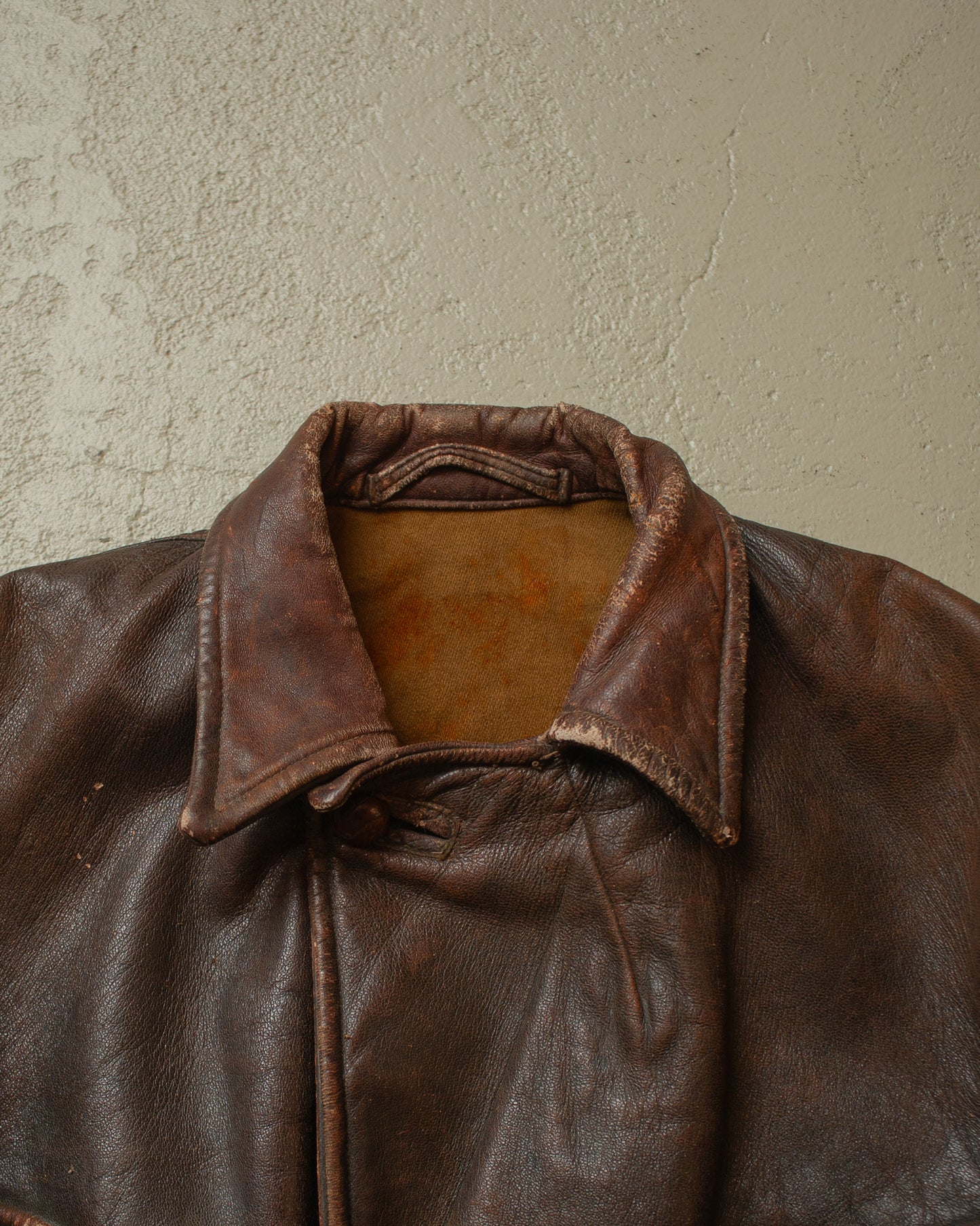 1930s German Cyclist Horsehide Leather Jacket brown - S