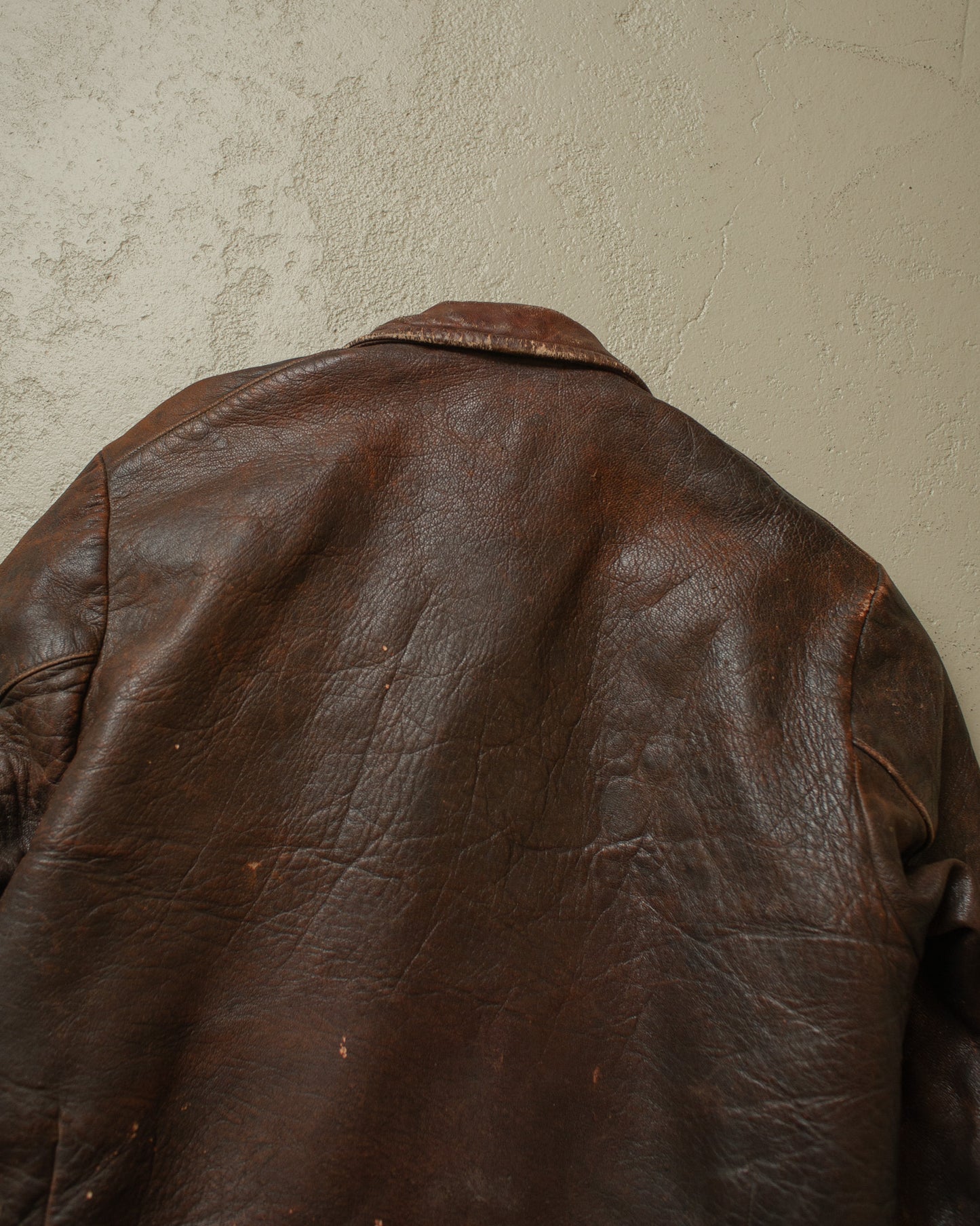 1930s German Cyclist Horsehide Leather Jacket brown - S