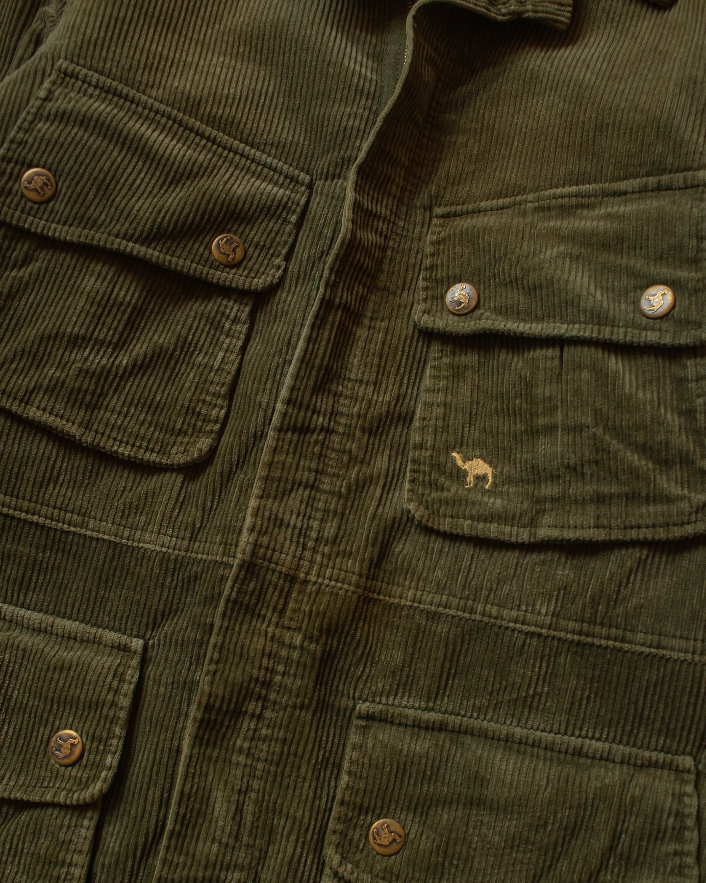 1990s Camel by fourman Corduroy Safari Jacket khaki - S/M