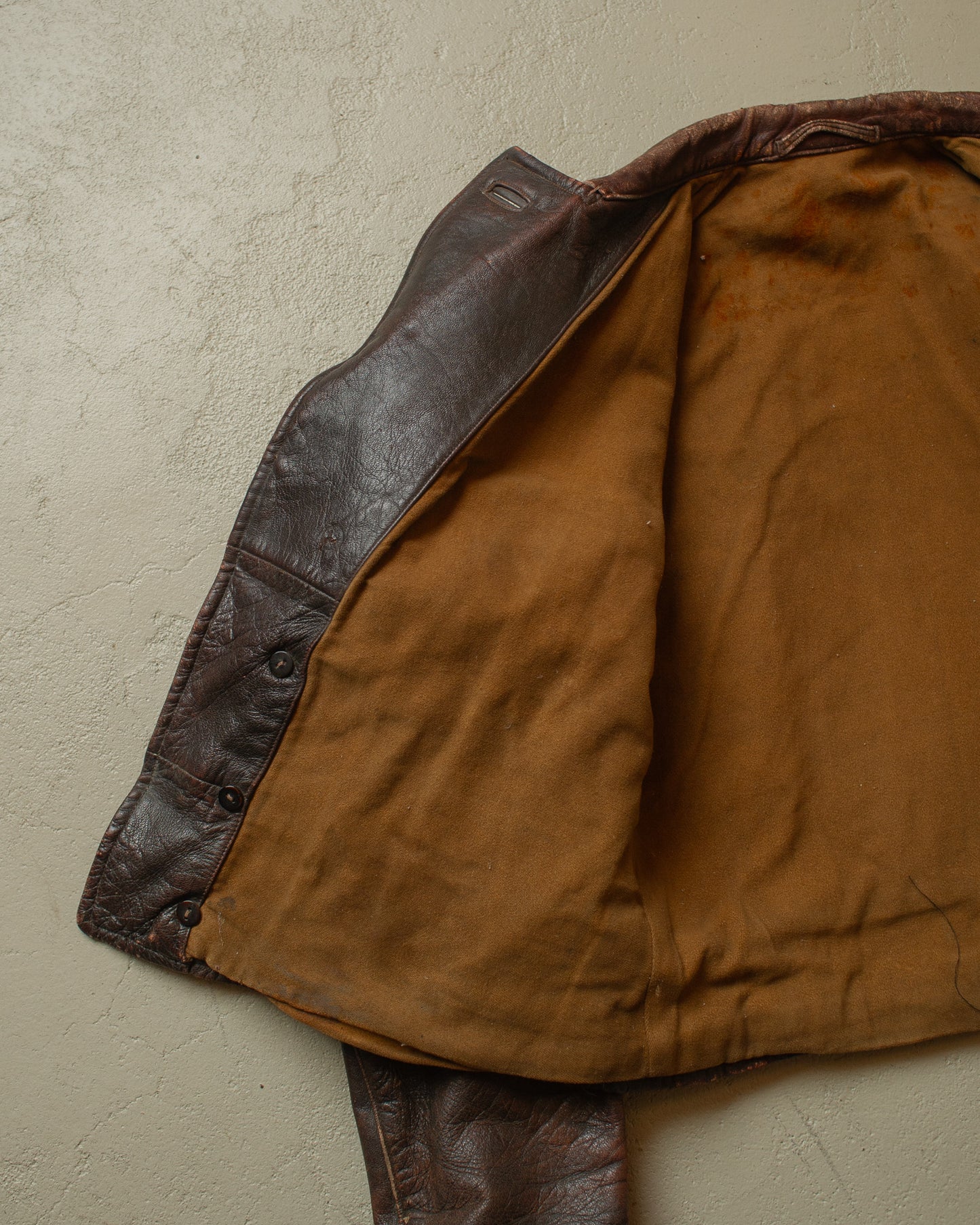 1930s German Cyclist Horsehide Leather Jacket brown - S