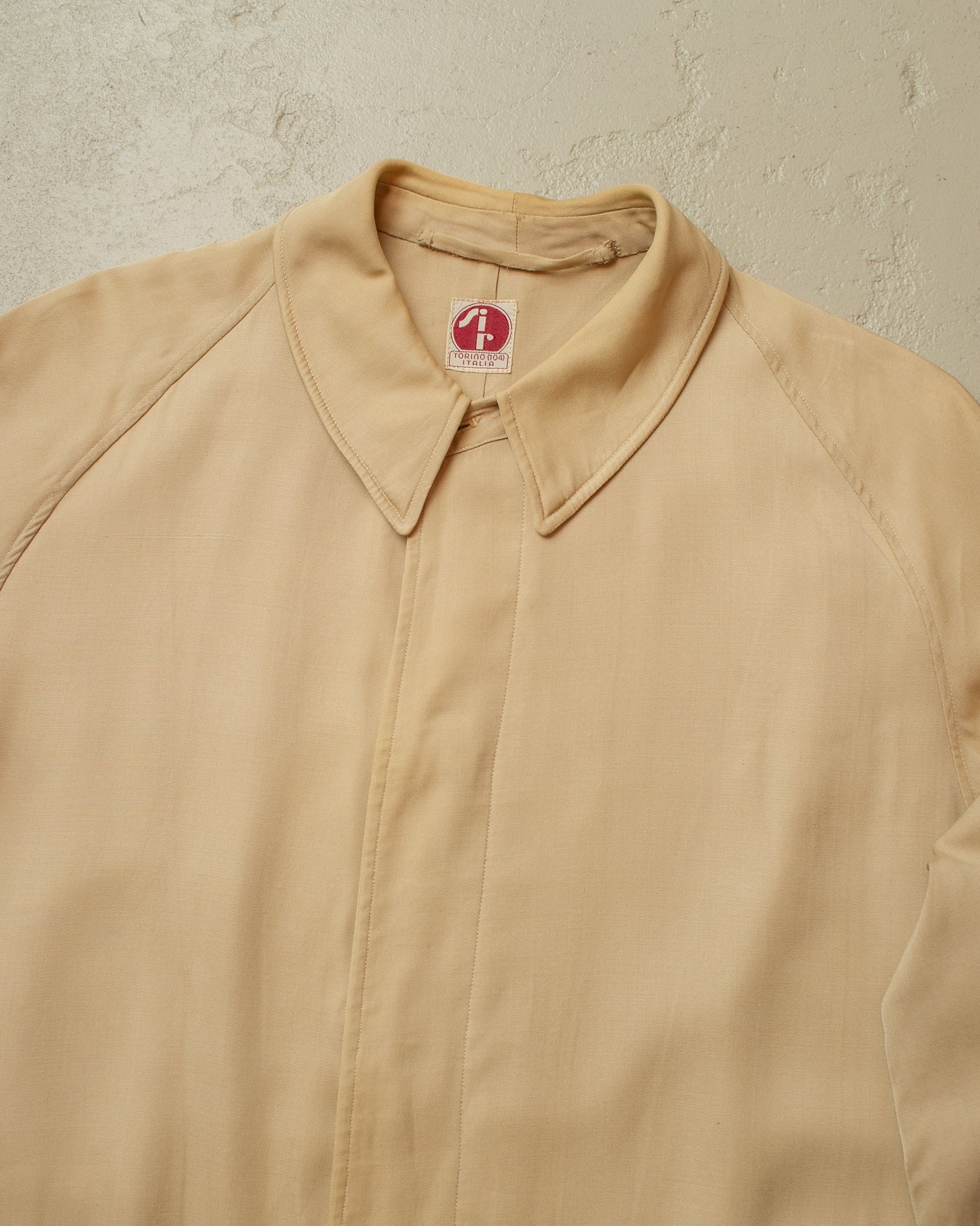 1940s/50s Italian Gabardine Car Coat beige - L