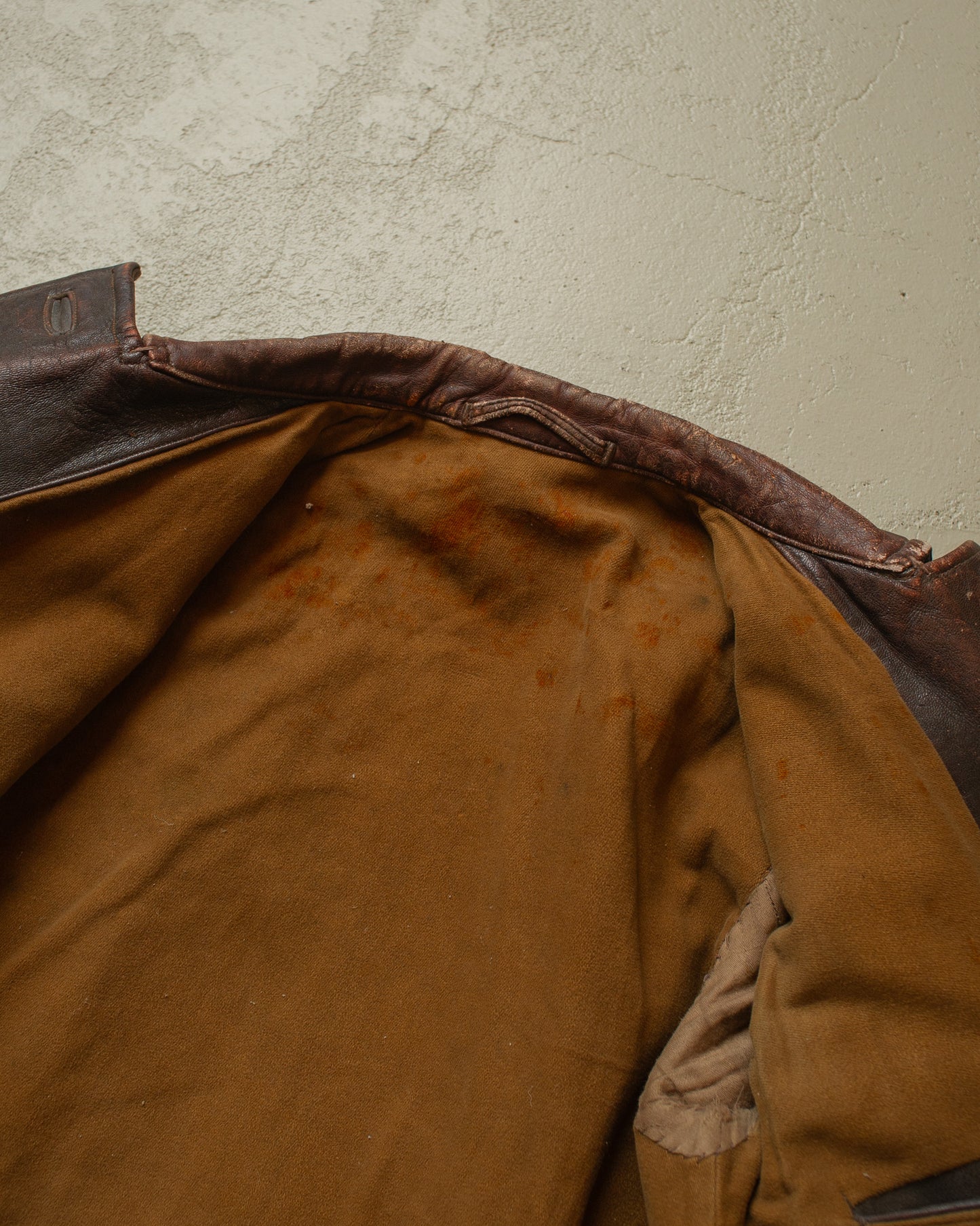 1930s German Cyclist Horsehide Leather Jacket brown - S