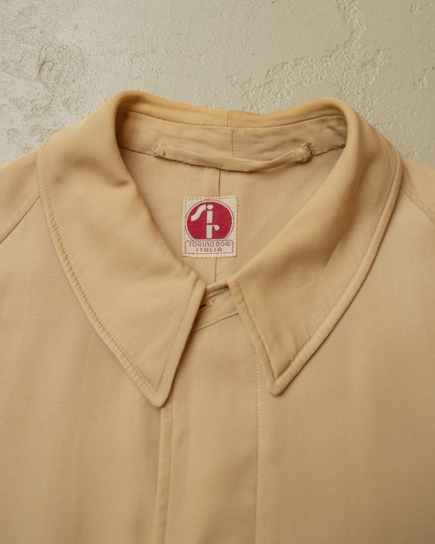 1940s/50s Italian Gabardine Car Coat beige - L