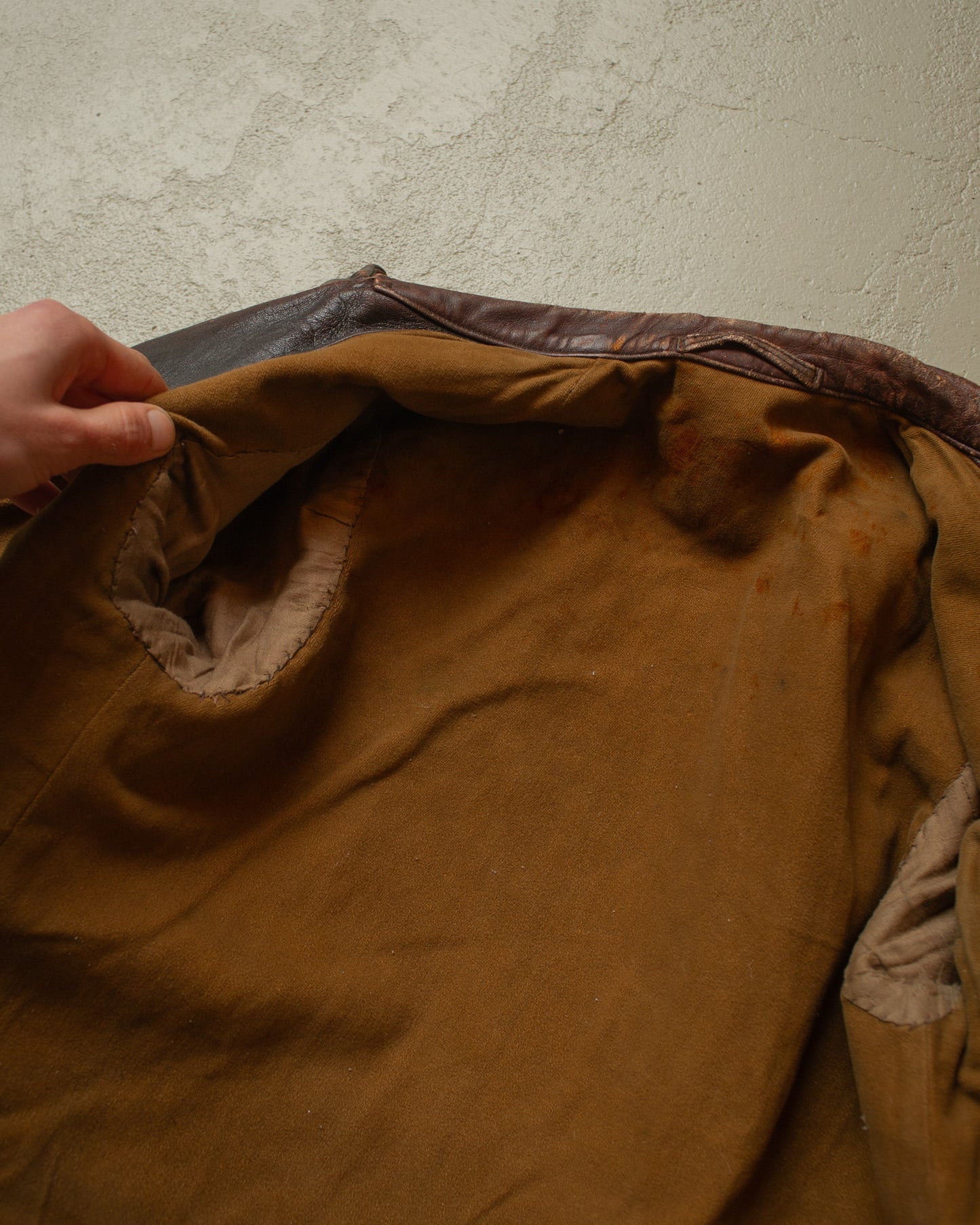 1930s German Cyclist Horsehide Leather Jacket brown - S