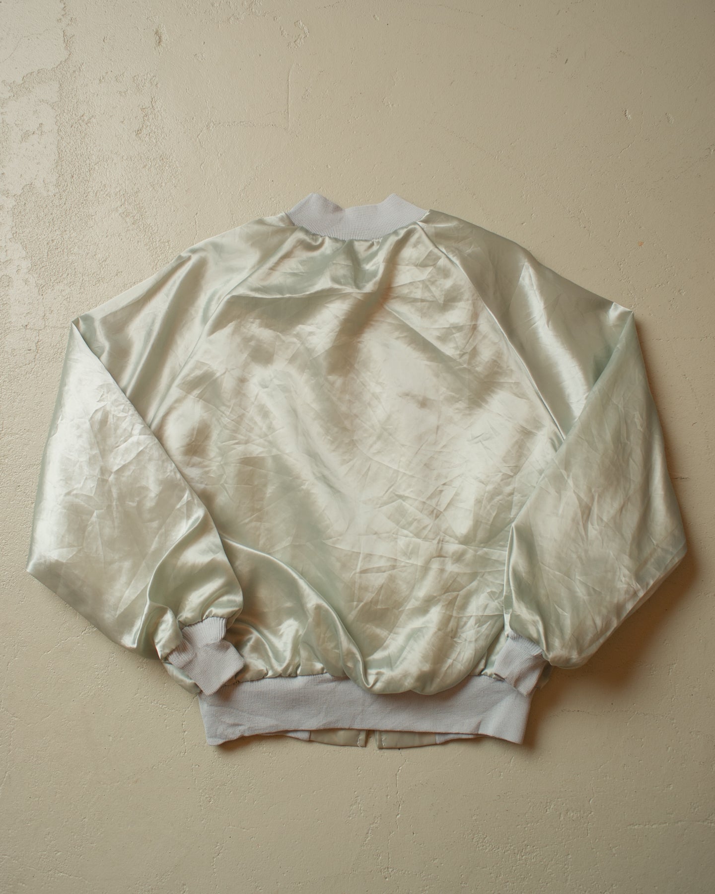 1980s King Louie Whemco Satin Bomber Jacket beige - M