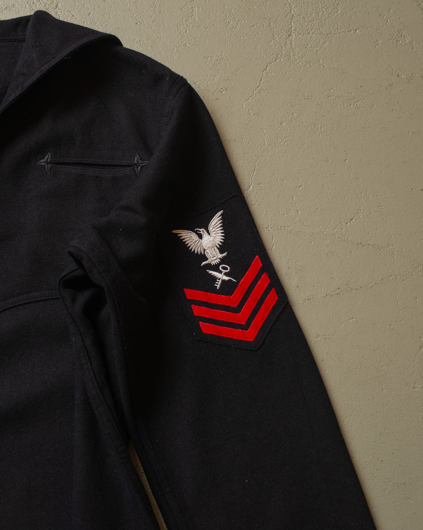 1940s WW2 US Navy Wool Pullover black - S