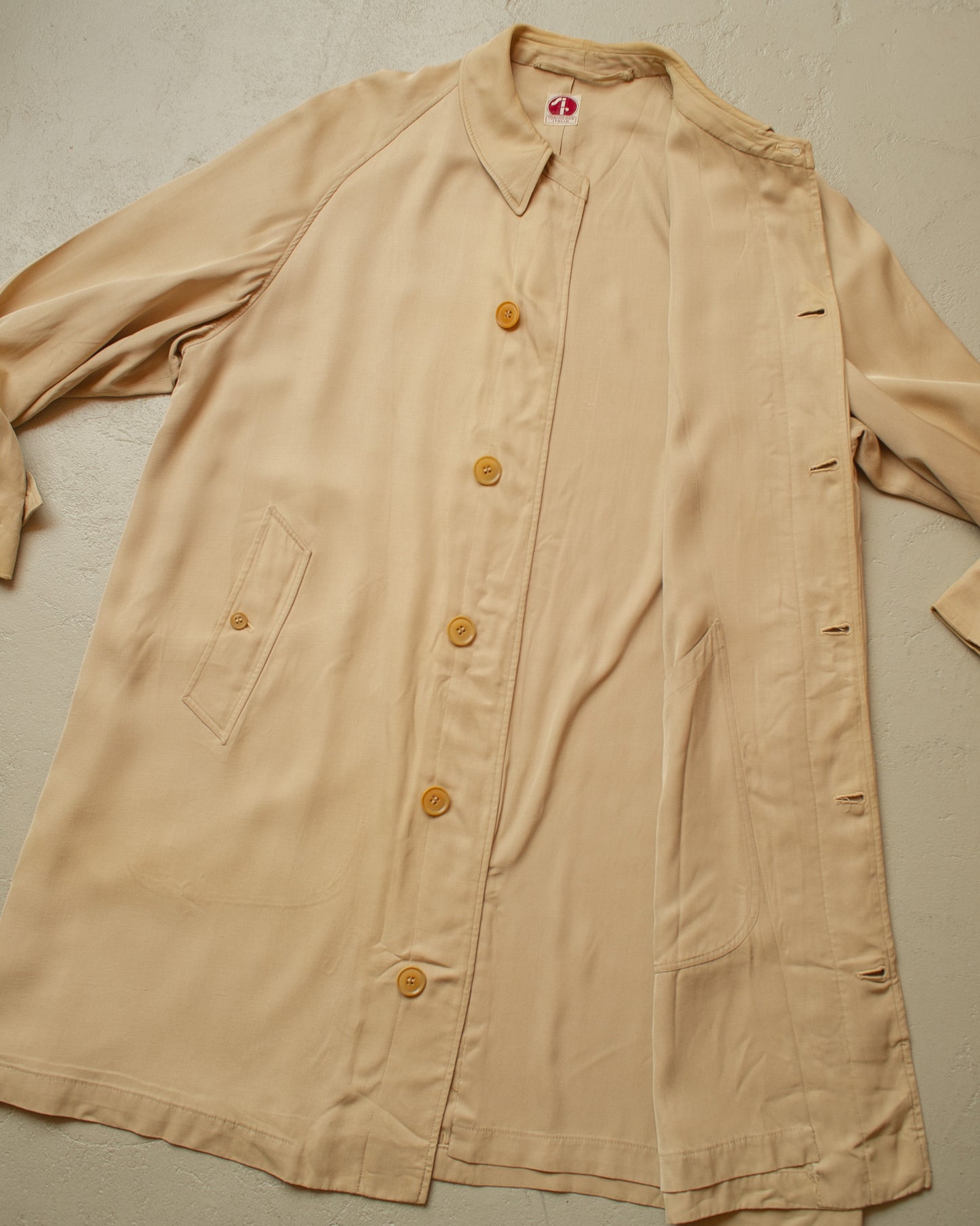 1940s/50s Italian Gabardine Car Coat beige - L