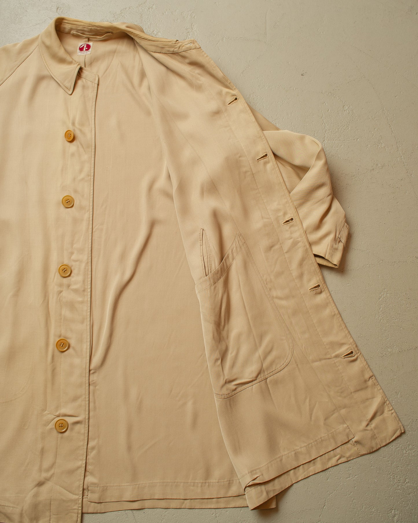 1940s/50s Italian Gabardine Car Coat beige - L