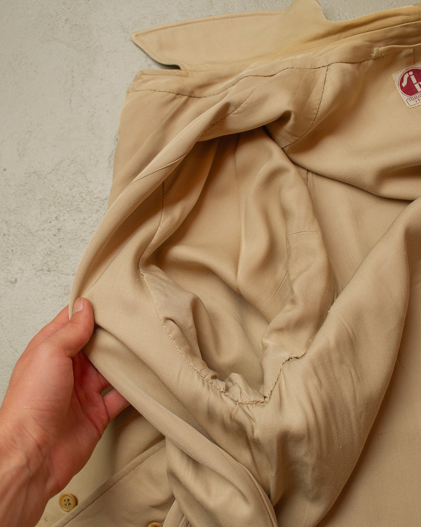 1940s/50s Italian Gabardine Car Coat beige - L