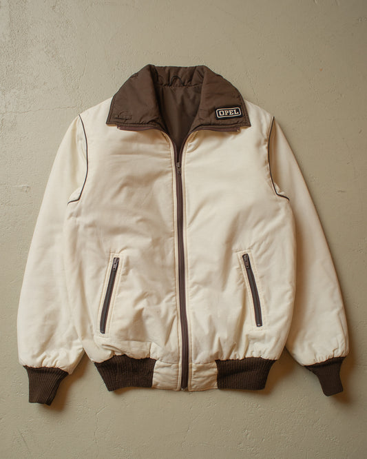 1980s Two Tone Opel Bomber Jacket white/brown - M