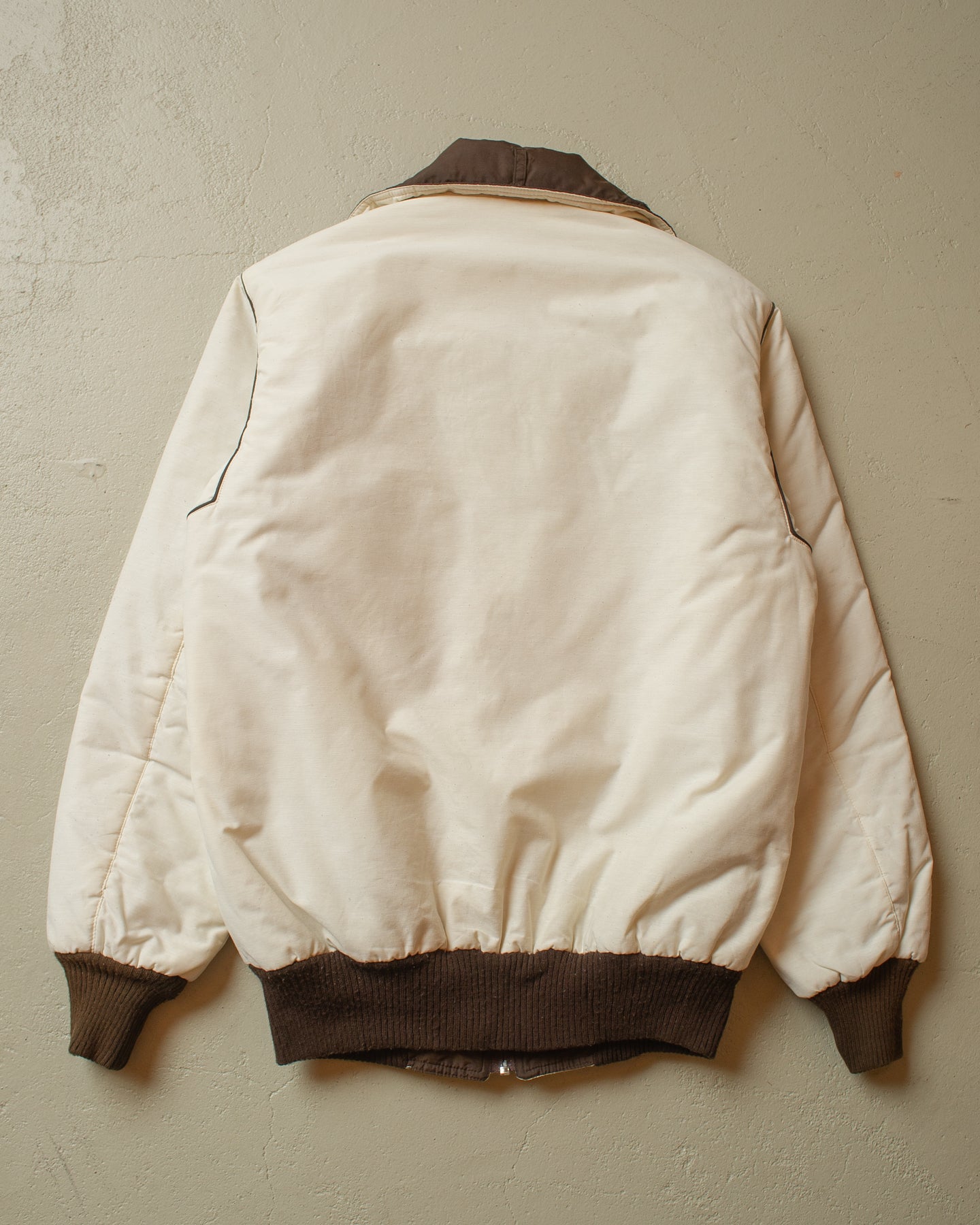 1980s Two Tone Opel Bomber Jacket white/brown - M