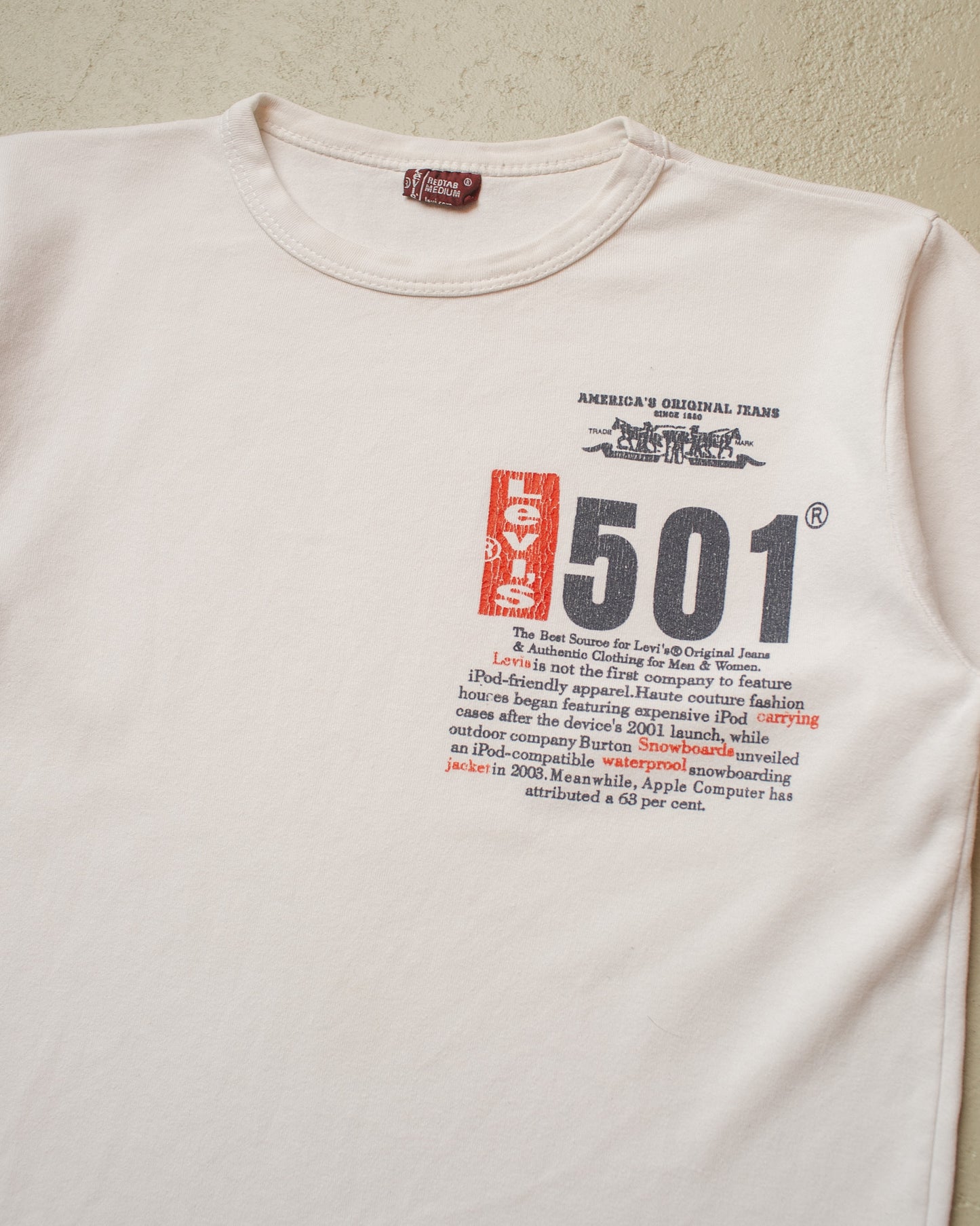 2000s Levi´s 501 Bootleg? T-shirt white - S/M