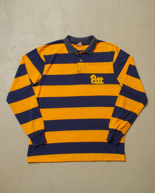 1980s Pitt University striped Longsleeve blue/yellow - M