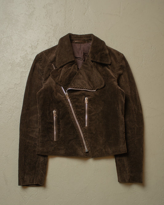1960s/70s Kompass Corduory Biker Jacket brown - S/M