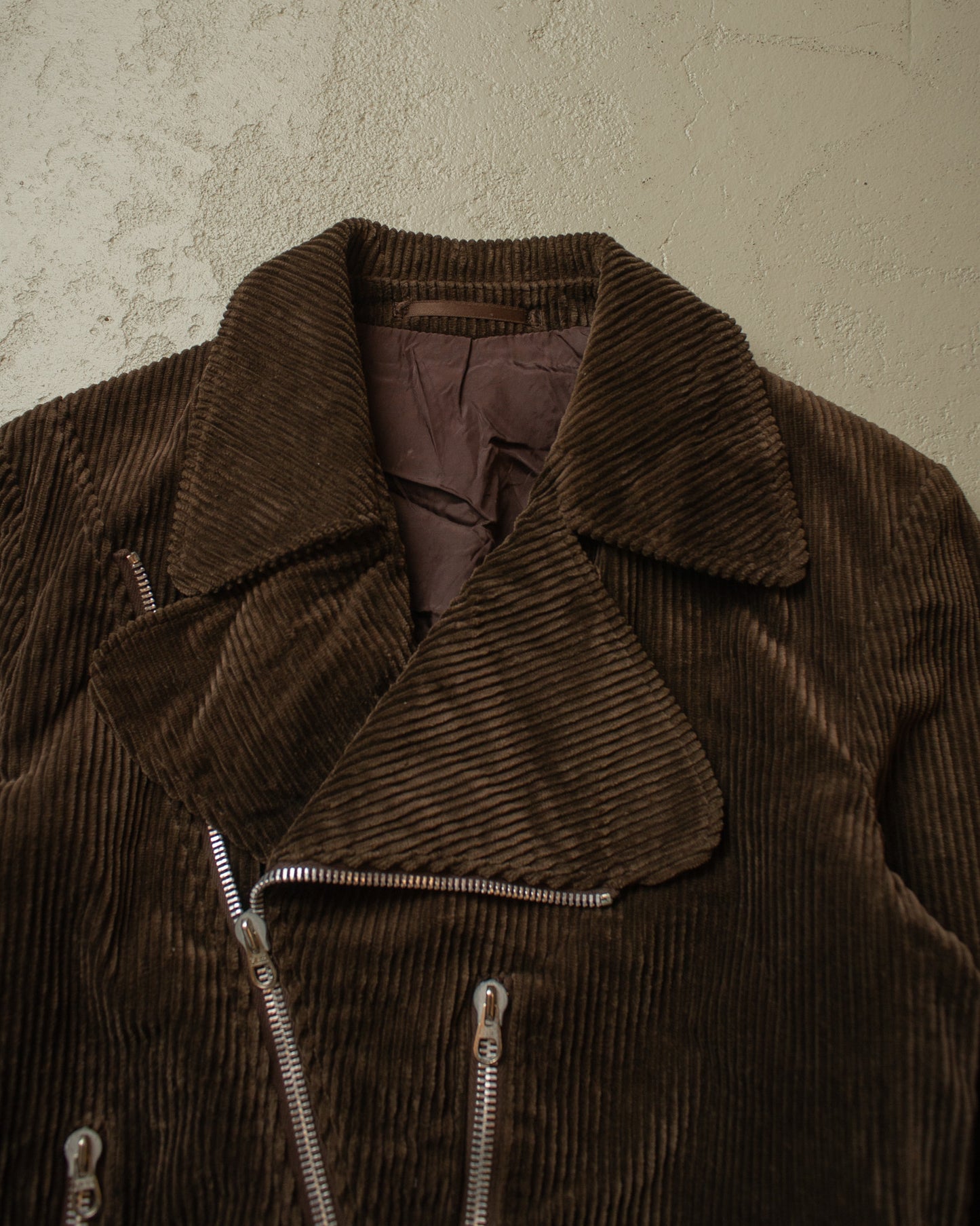 1960s/70s Kompass Corduory Biker Jacket brown - S/M