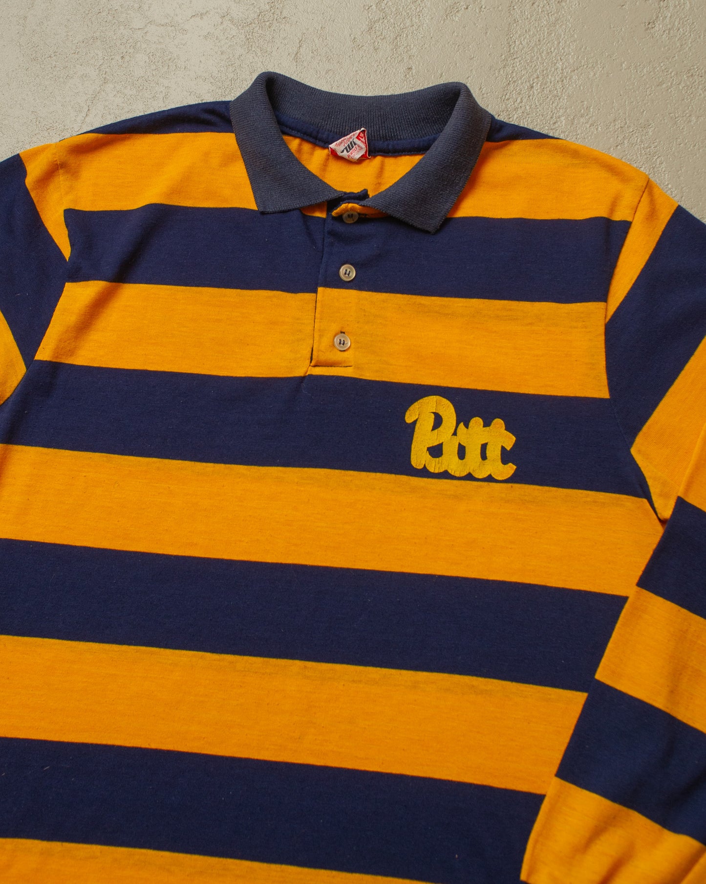 1980s Pitt University striped Longsleeve blue/yellow - M