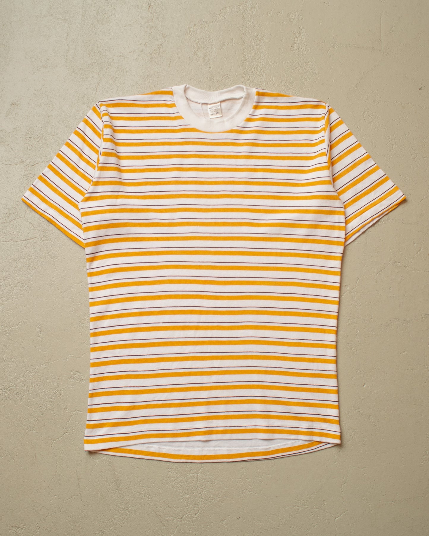 1970s/80s striped T-shirt mustard - L