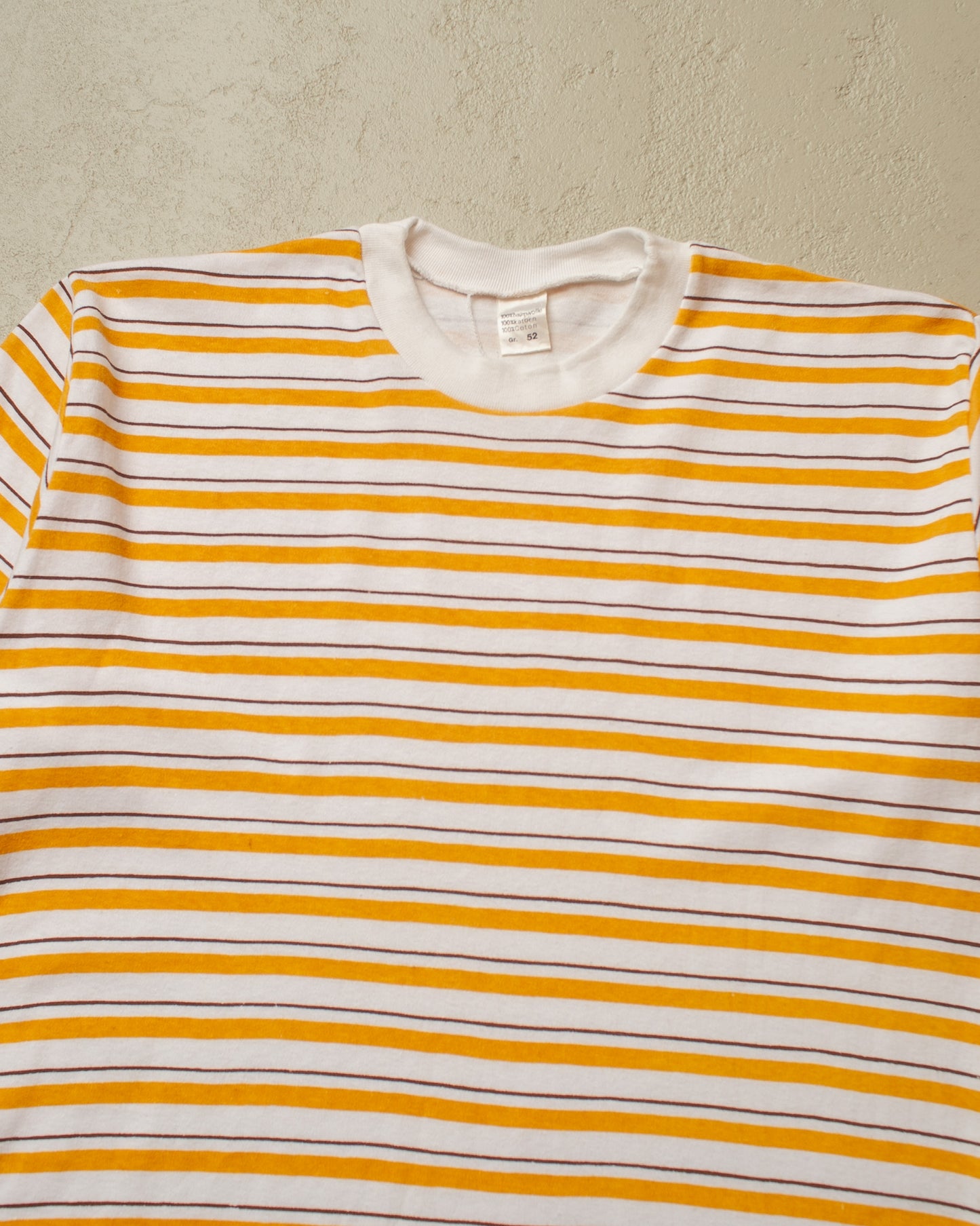 1970s/80s striped T-shirt mustard - L