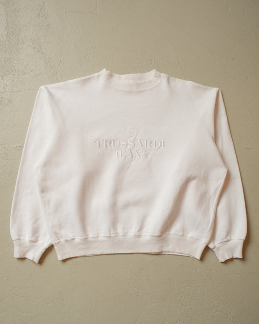90s Trussardi Jeans Sweatshirt white - S/M