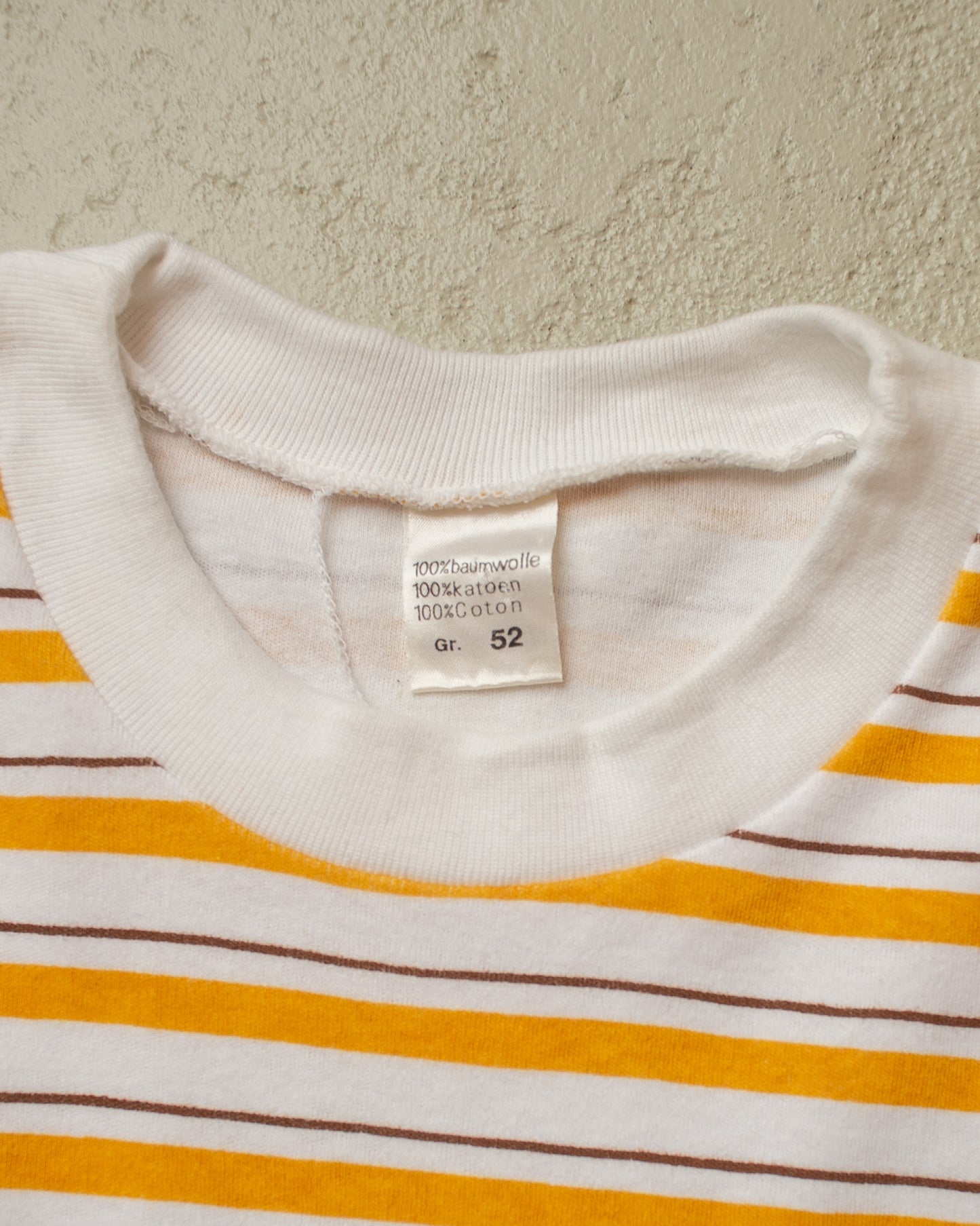 1970s/80s striped T-shirt mustard - L