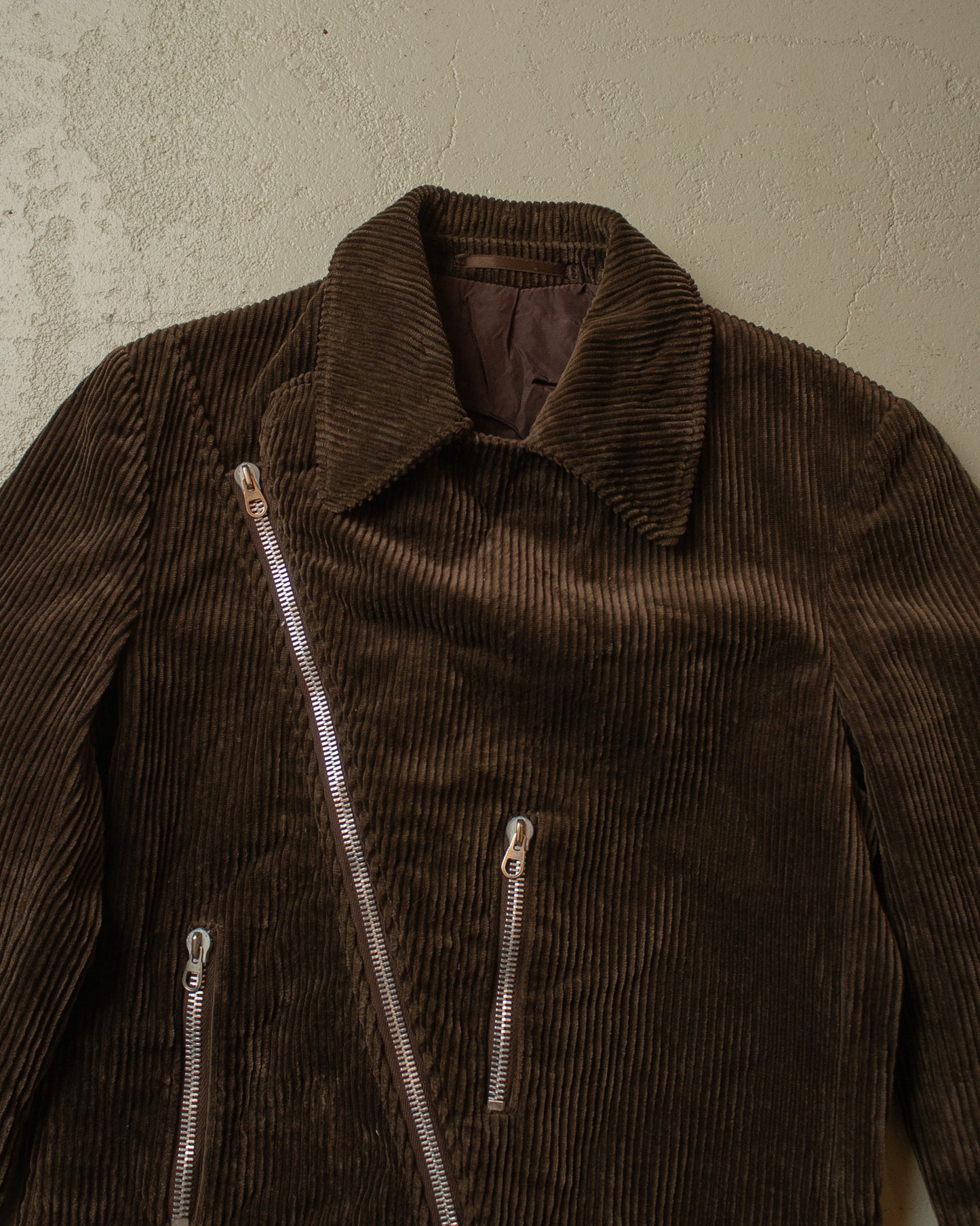 1960s/70s Kompass Corduory Biker Jacket brown - S/M