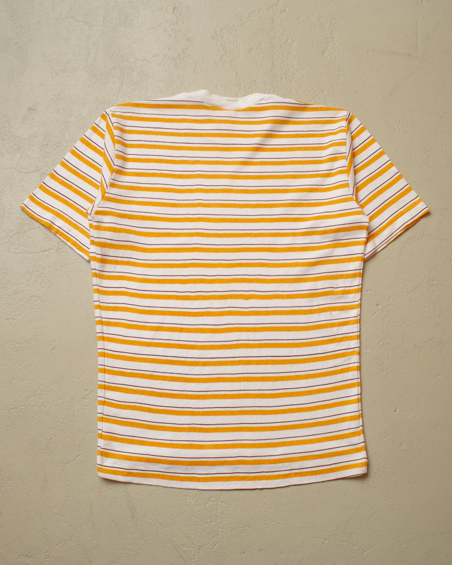 1970s/80s striped T-shirt mustard - L