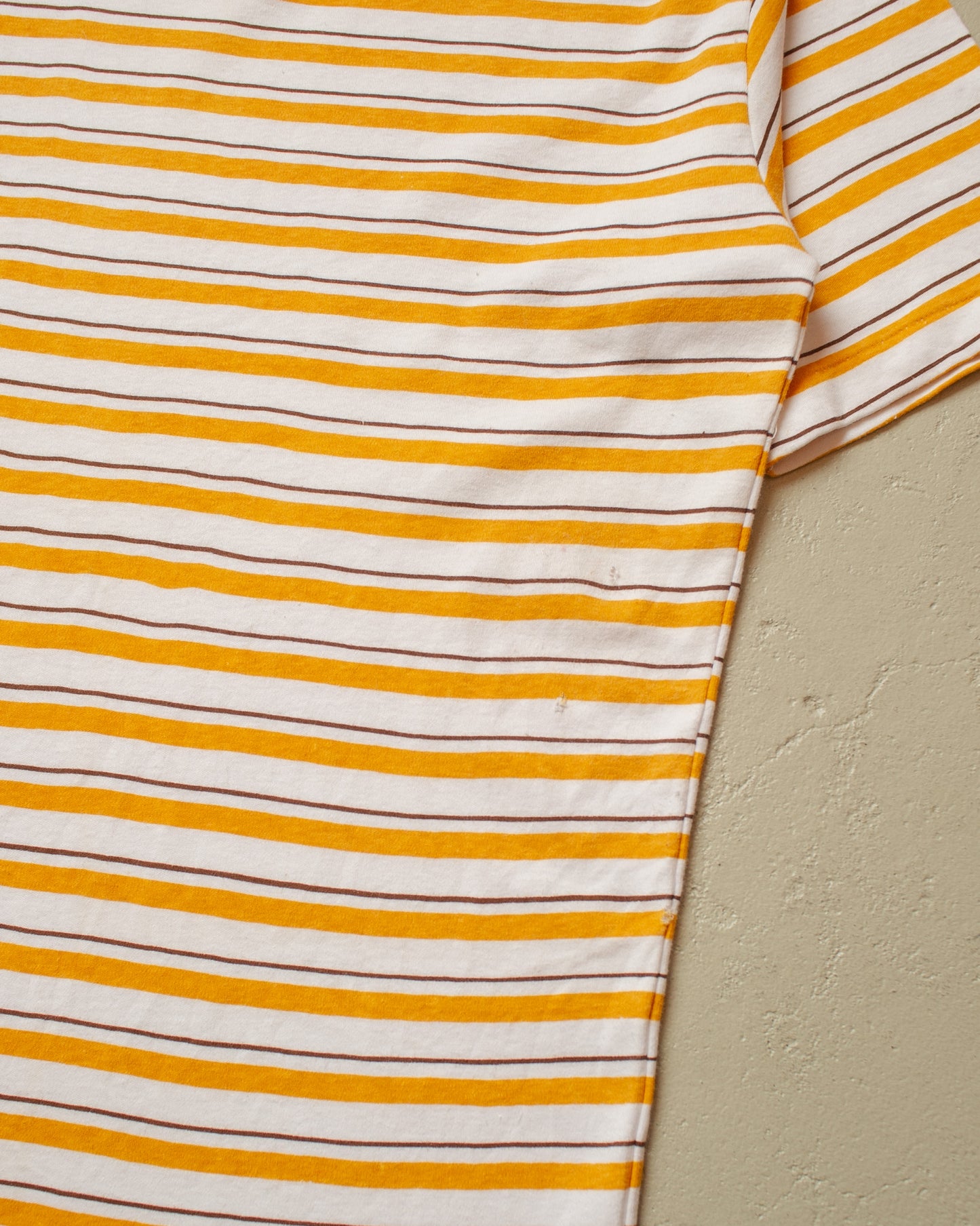 1970s/80s striped T-shirt mustard - L