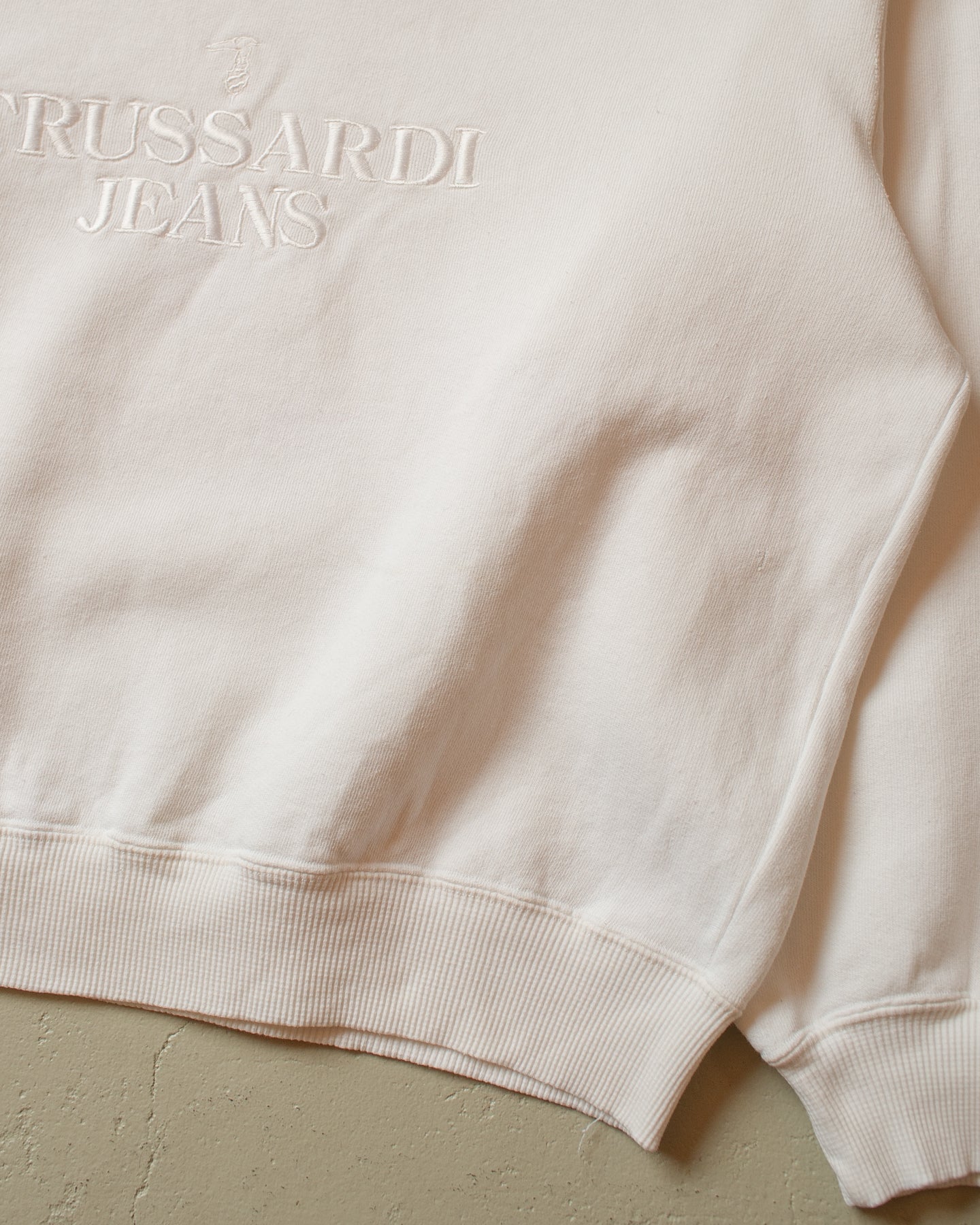 90s Trussardi Jeans Sweatshirt white - S/M