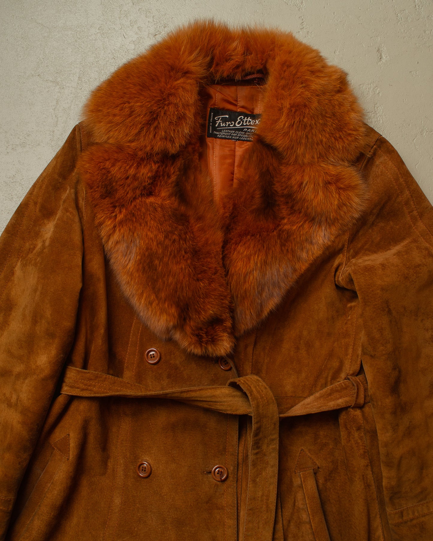 1960s/70s Womens Suede Leather Coat brown - M/L