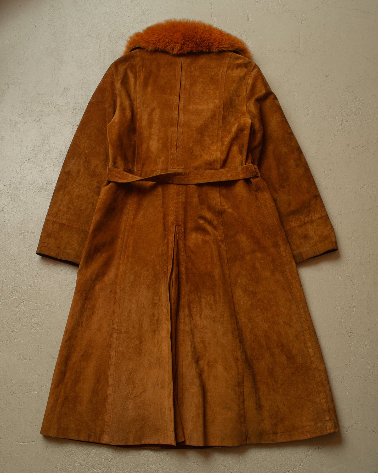 1960s/70s Womens Suede Leather Coat brown - M/L