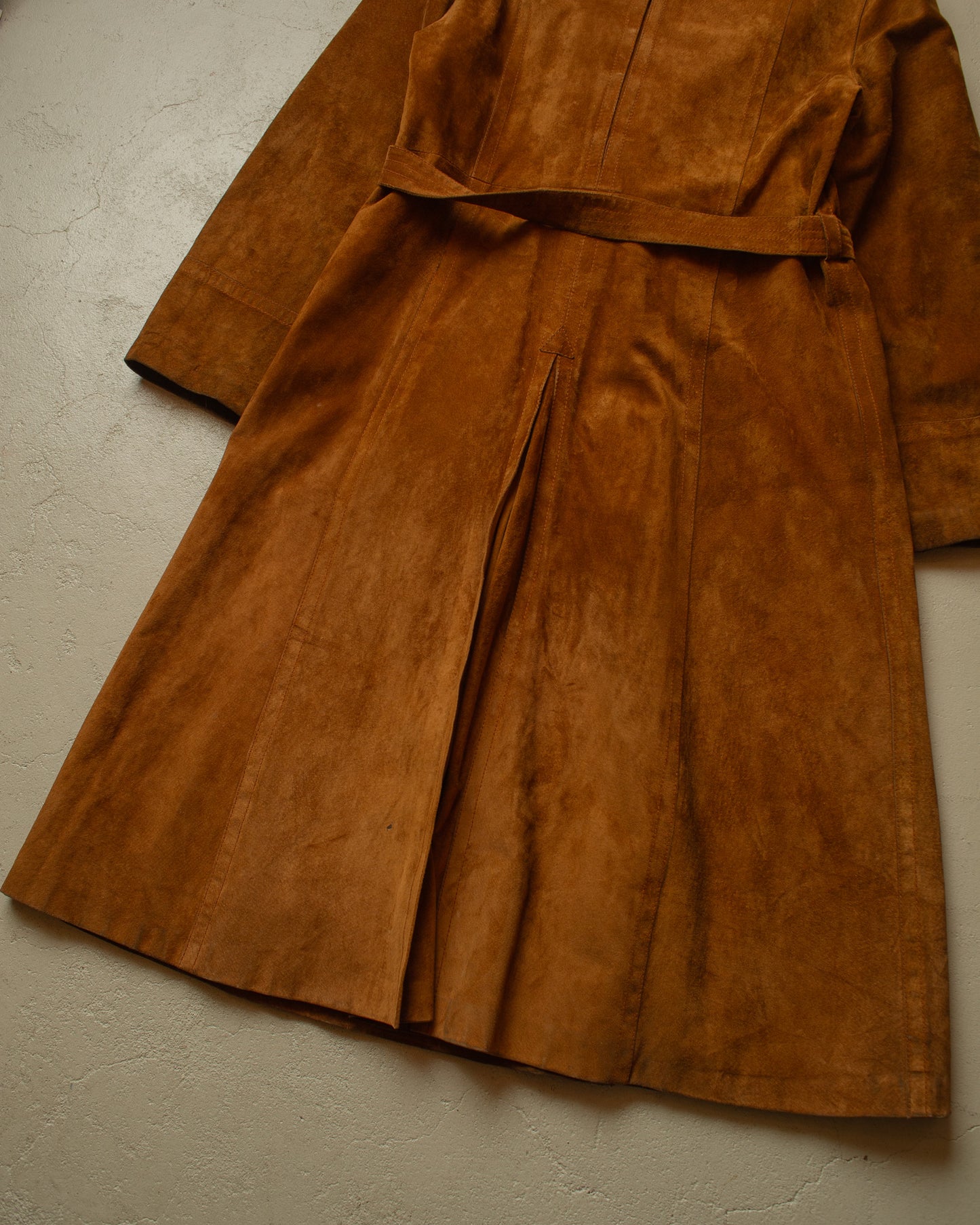 1960s/70s Womens Suede Leather Coat brown - M/L