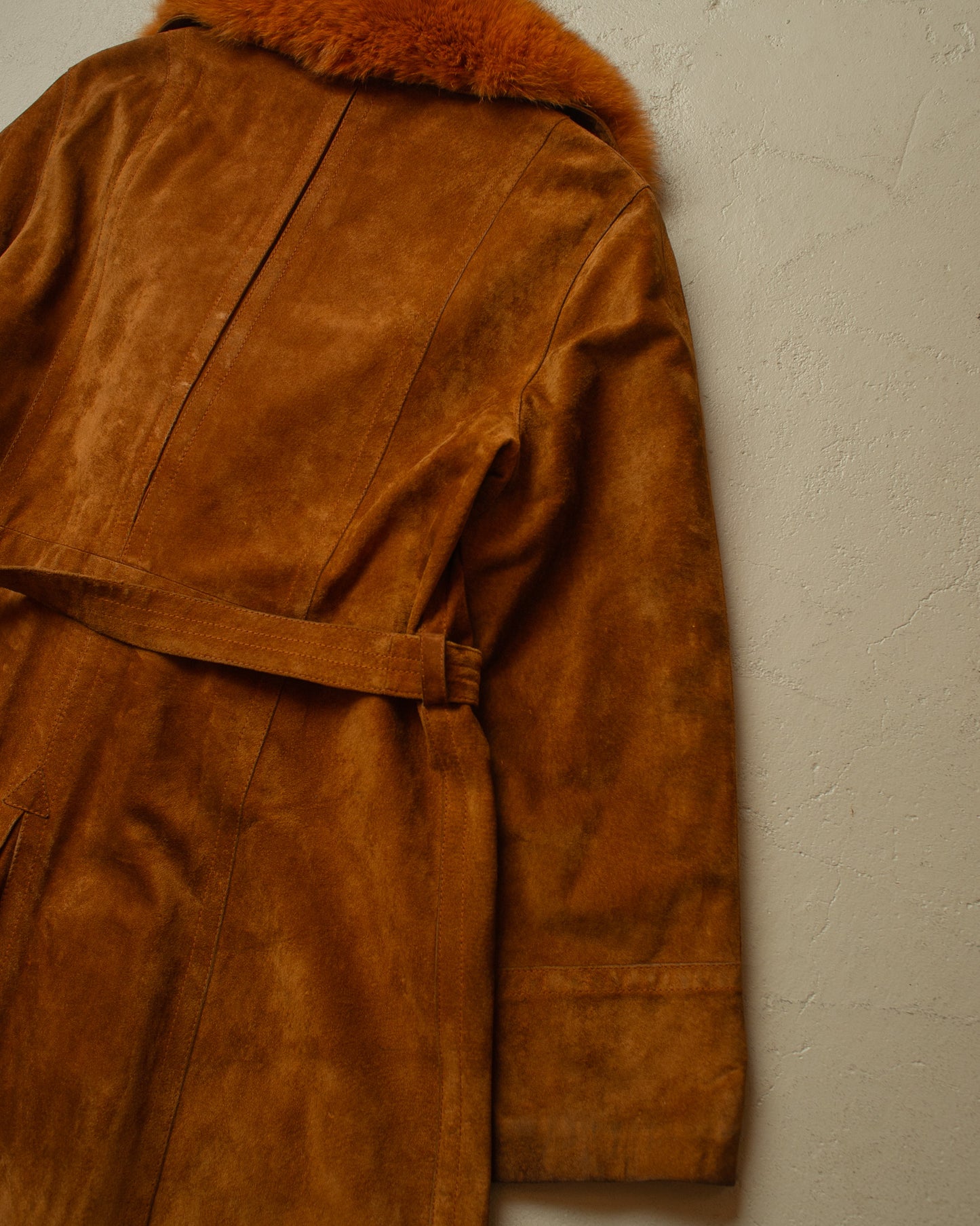 1960s/70s Womens Suede Leather Coat brown - M/L