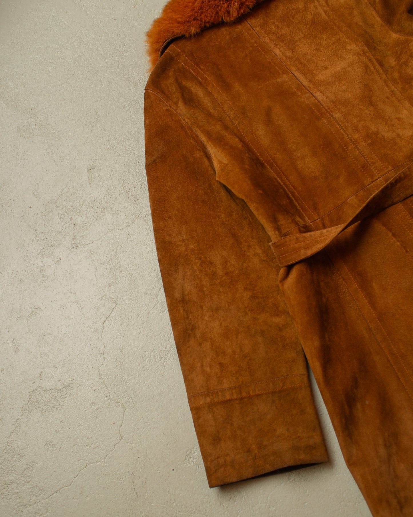 1960s/70s Womens Suede Leather Coat brown - M/L