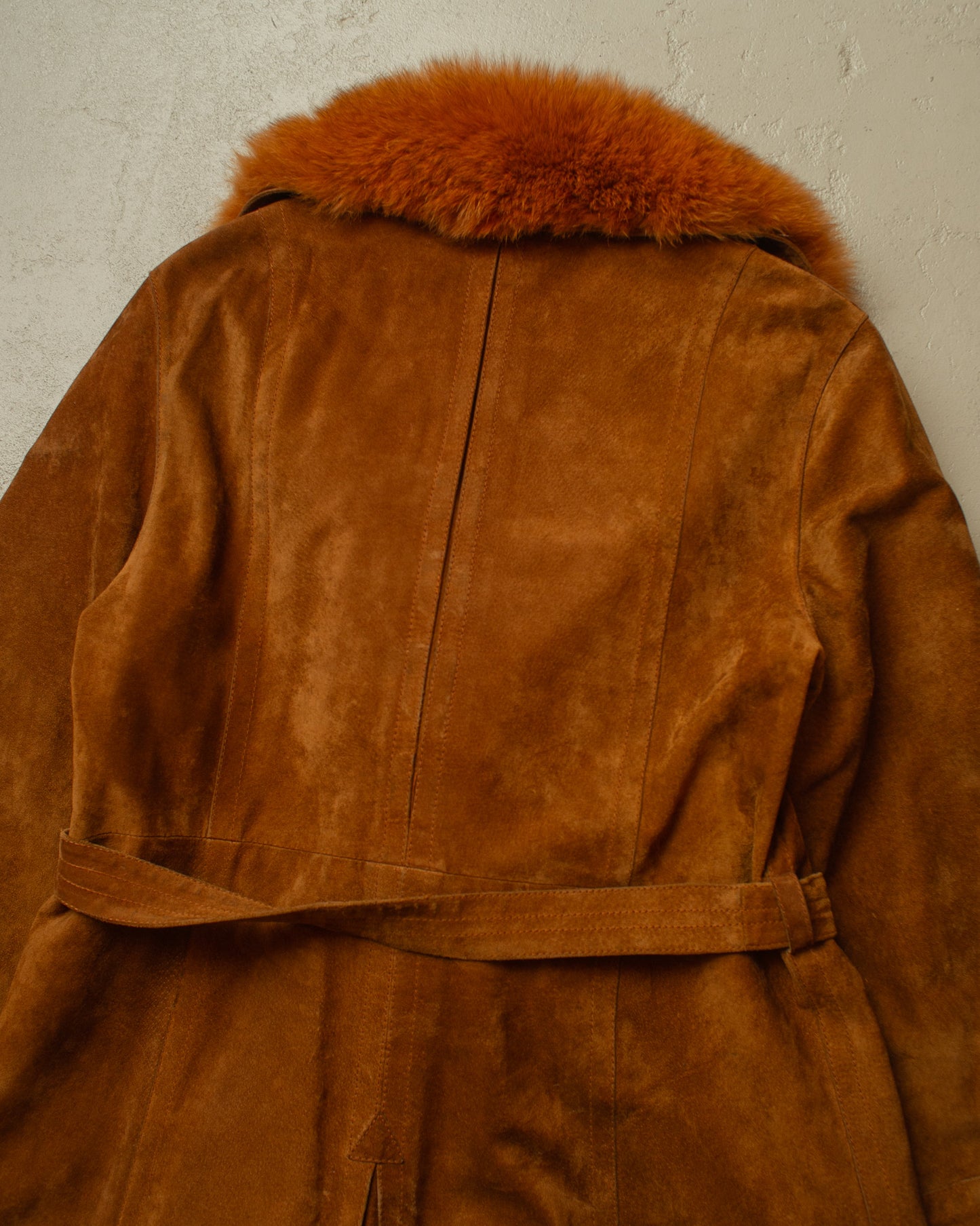 1960s/70s Womens Suede Leather Coat brown - M/L