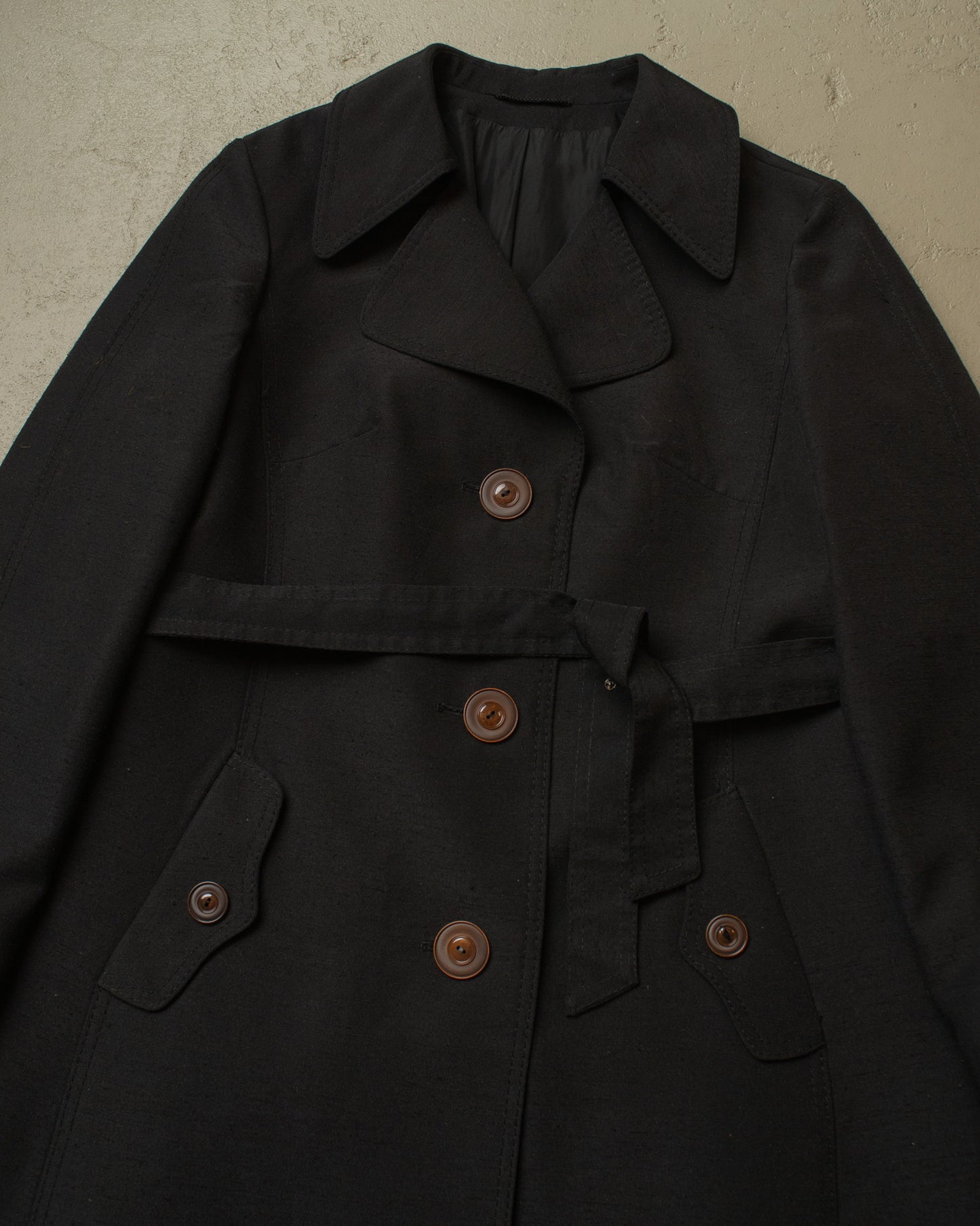 1970s Womens Trenchcoat black - M